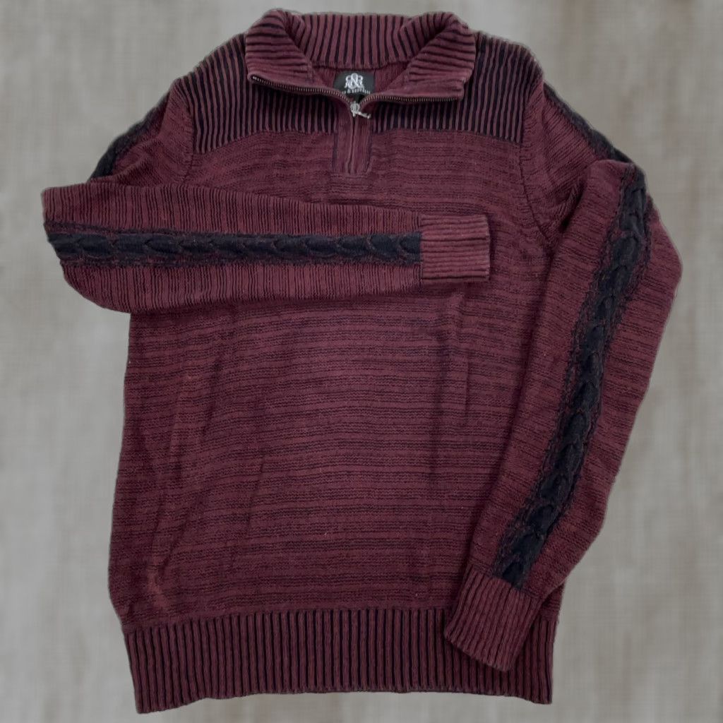 Vintage VINTAGE Rock Republic Sweater Shirt Men M Red Knit 1/4 Zip Casual Hip Hop Modern 90s Mens Size US M / EU 48-50 / 2 - 1 Thumbnail