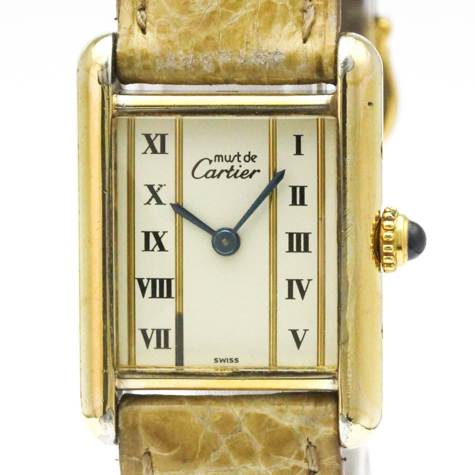 Cartier CARTIER Must Tank Vermeil Gold Plated Quartz Ladies Watch 5057001 Size ONE SIZE - 1 Thumbnail
