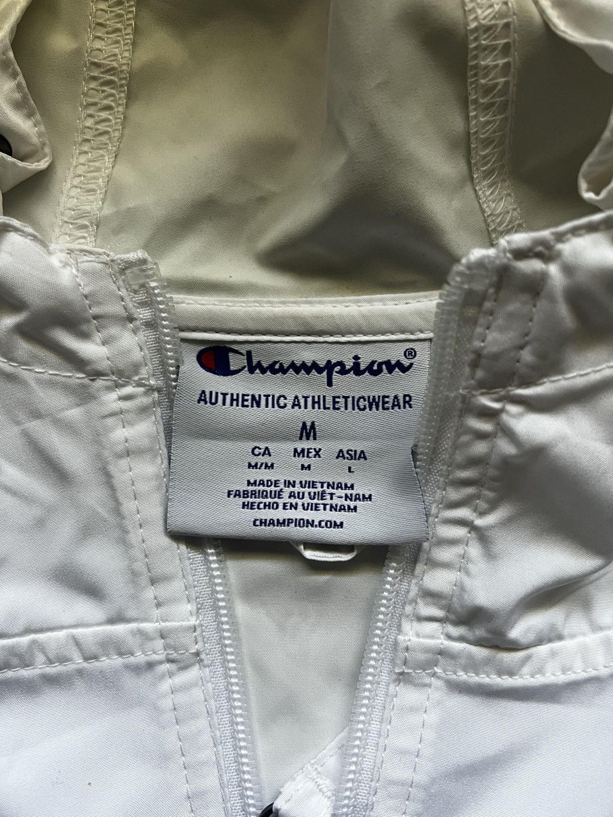 Champion Champion White Half-Zip Packable Windbreaker (M) Size US M / EU 48-50 / 2 - 4 Thumbnail