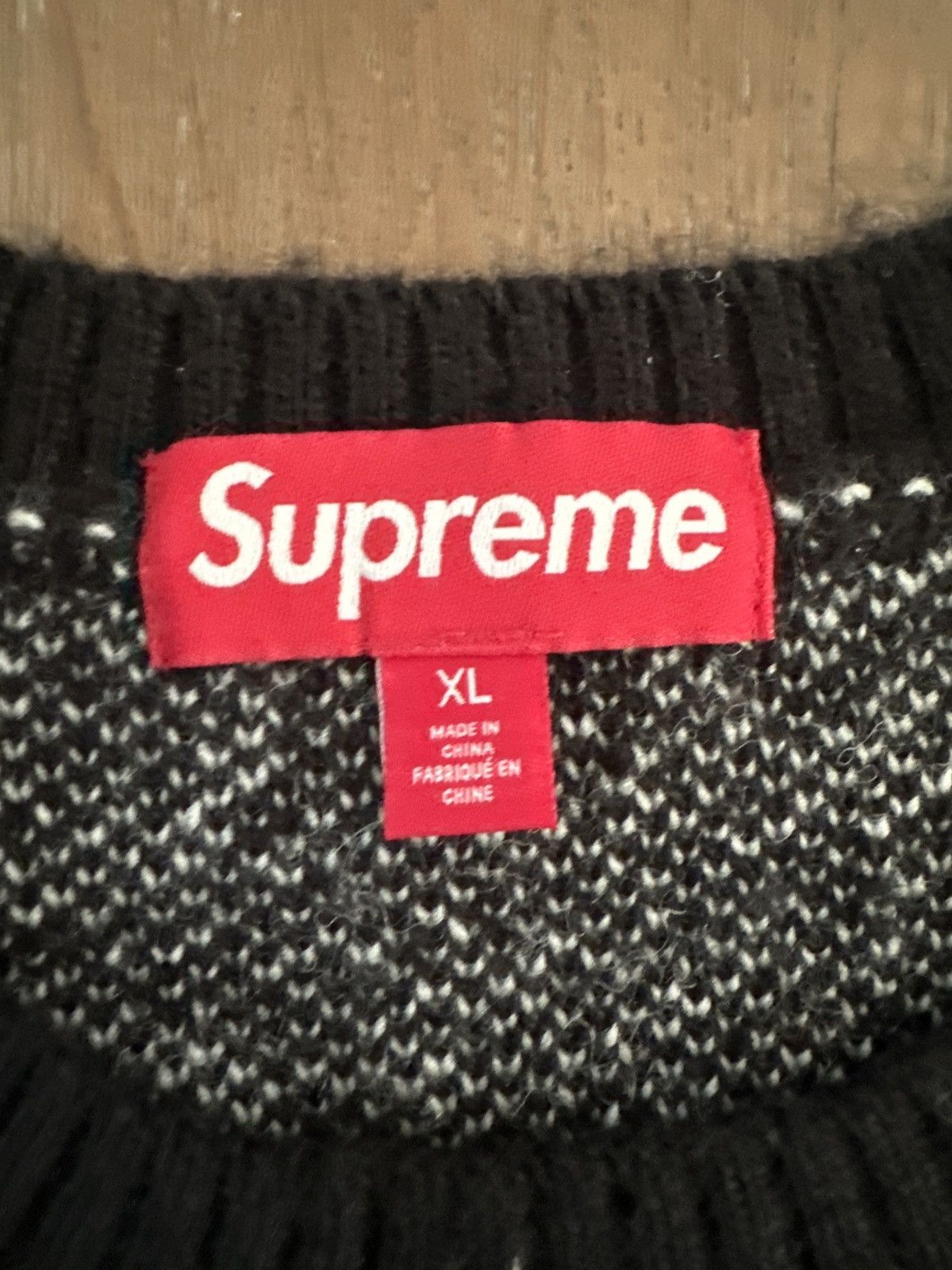 Supreme Supreme Back Stripe Wool Sweater Black and White Size US XL / EU 56 / 4 - 3 Thumbnail