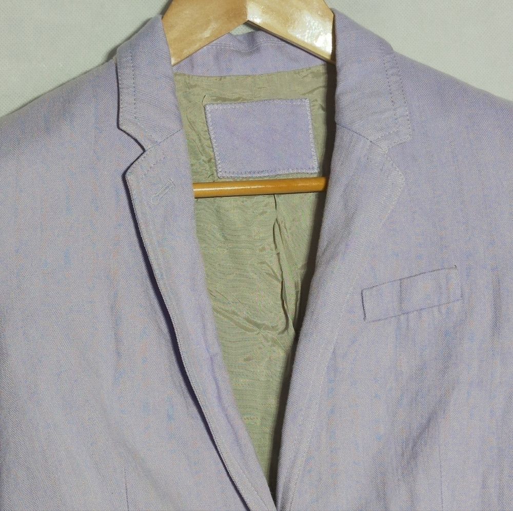 J.Crew Vintage J Crew Metallic Thread Lavender Women's Blazer Size L / US 10 / IT 46 - 3 Thumbnail