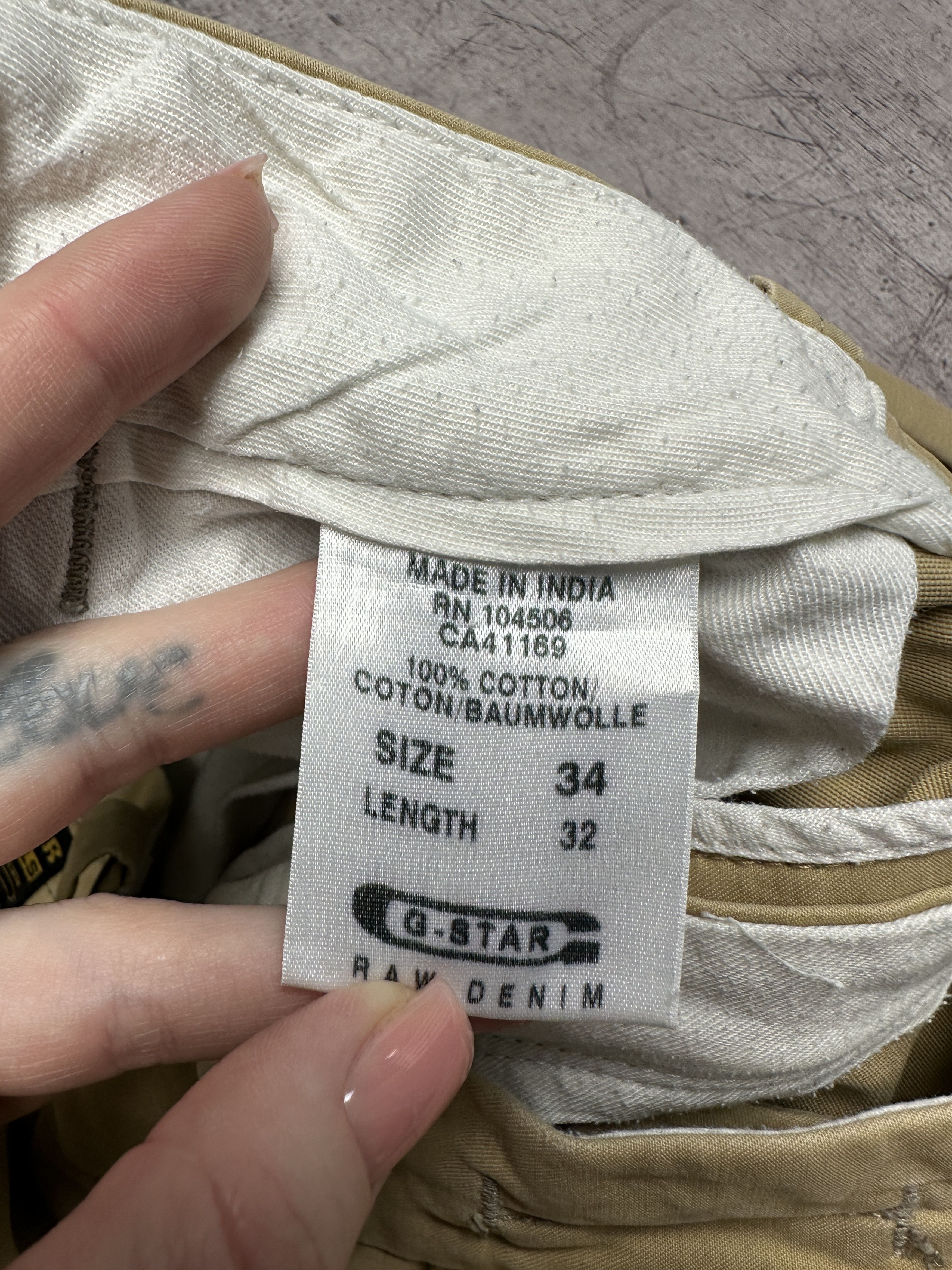 G-Star G Star Raw 90s Vintage Mens Low Crotch Chino Pants Size US 34 / EU 50 - 4 Thumbnail