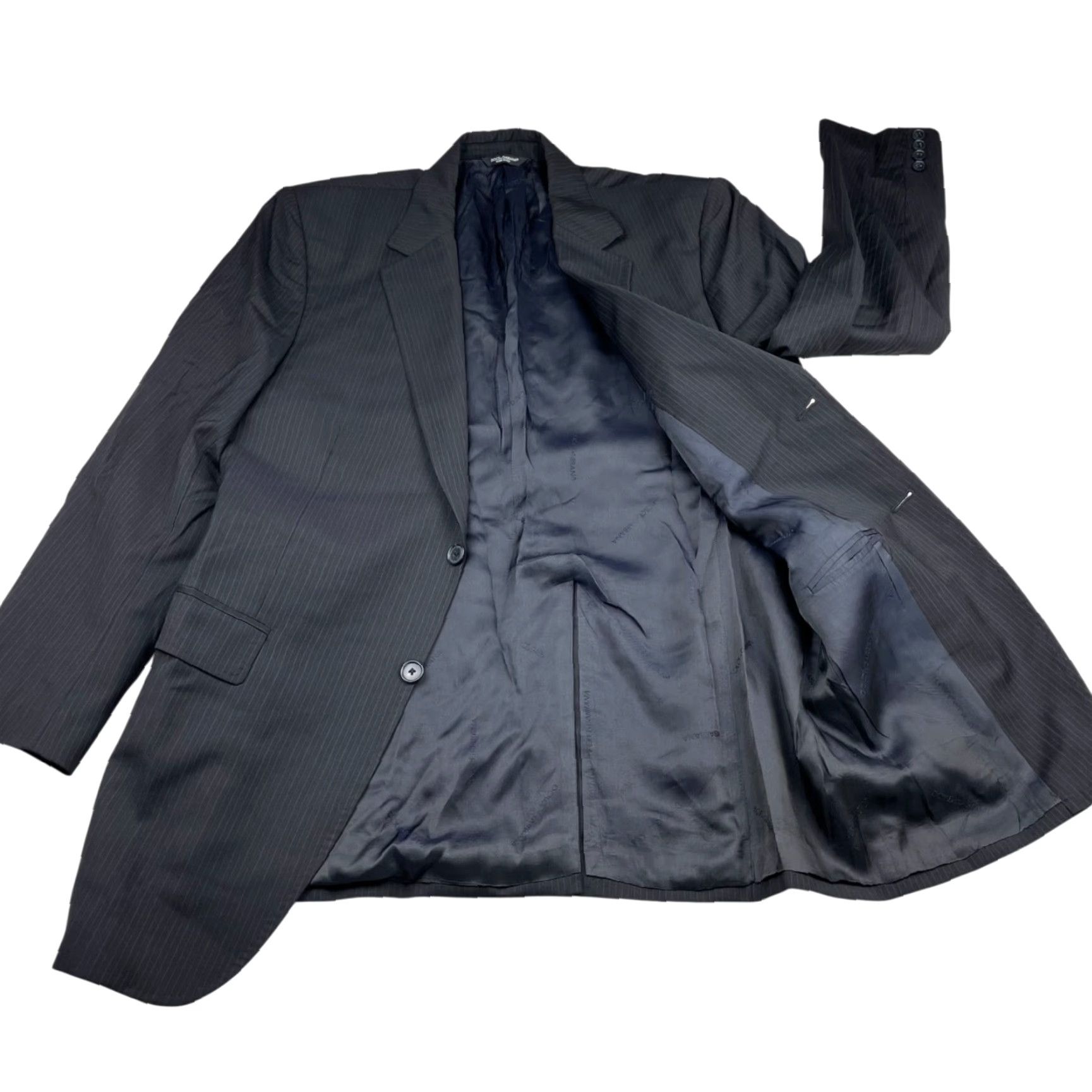 Dolce & Gabbana Dolce & Gabbana Men's 100% Wool 2-Button Blazer Dark Navy Stripe Italy 44R Size 44R - 3 Thumbnail