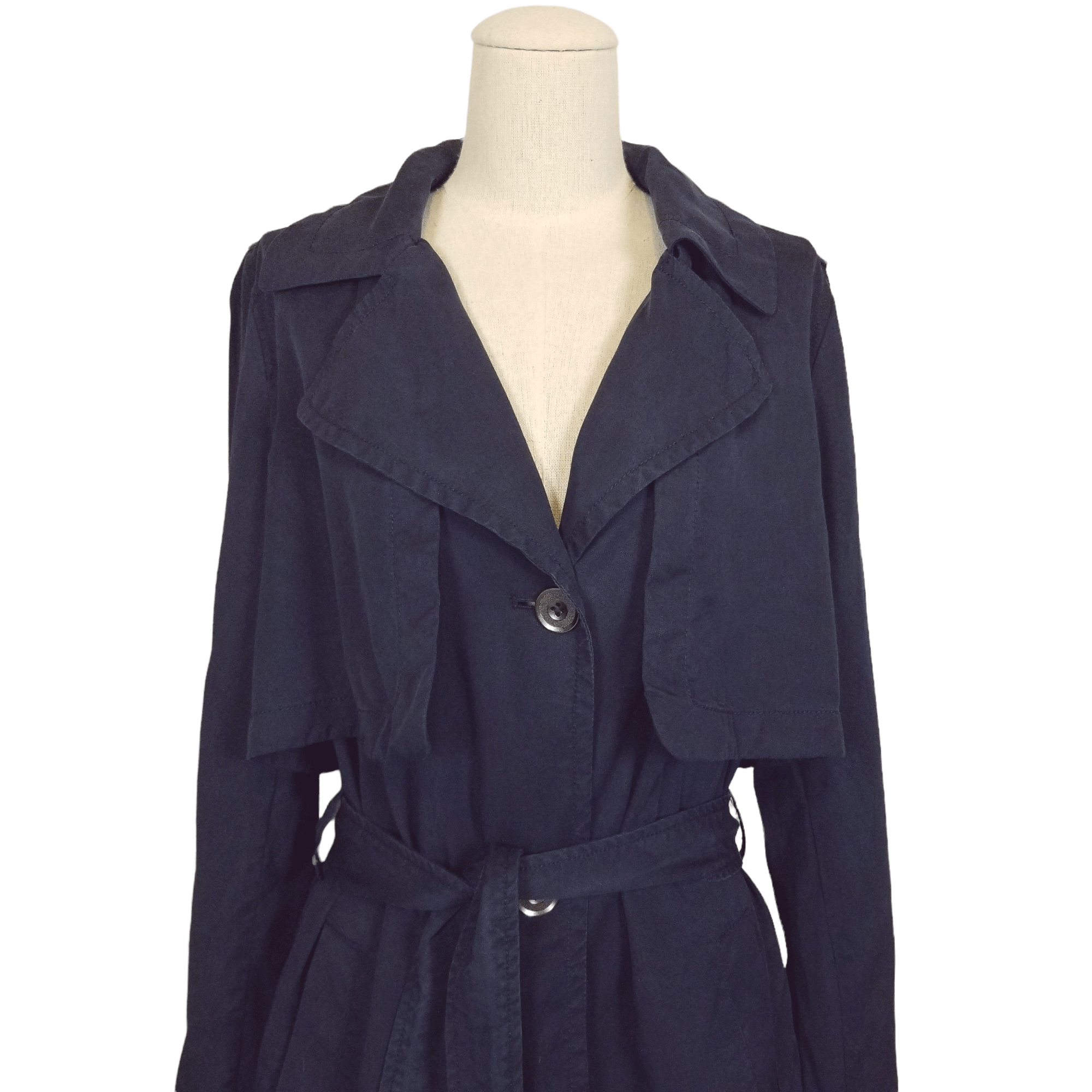 7 For All Mankind Soft Drape Sand Washed Tencel Single Breasted Trench Coat Size M / US 6-8 / IT 42-44 - 2 Thumbnail