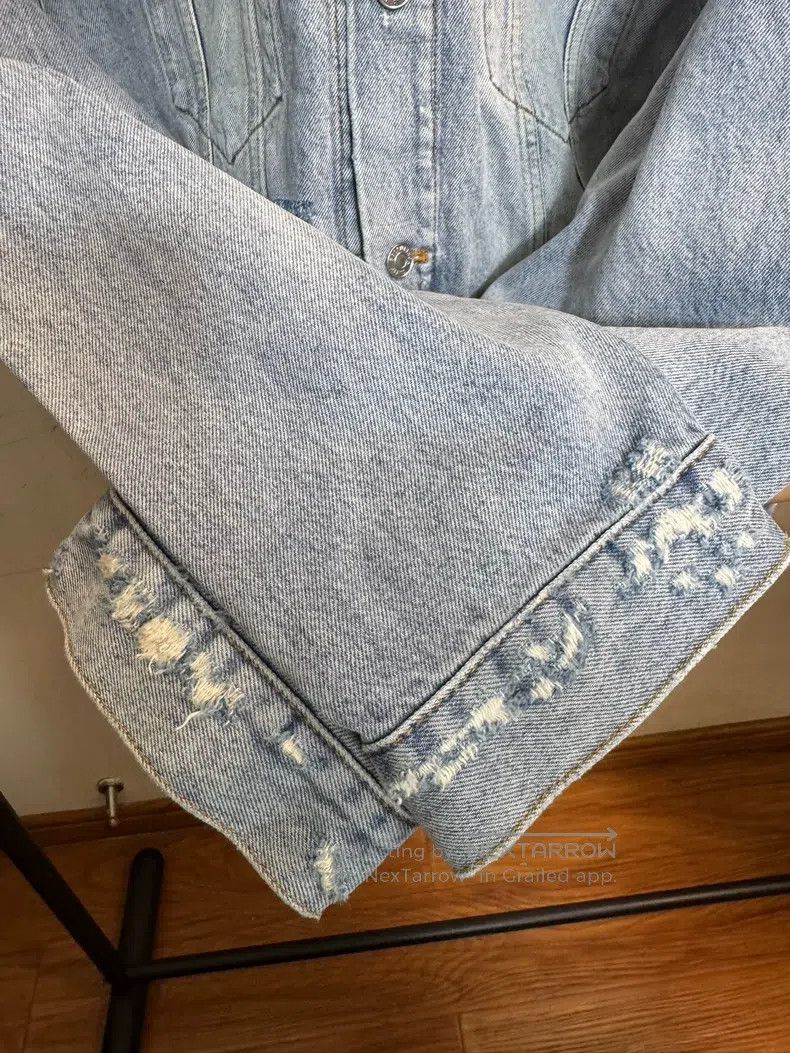 Balenciaga Balenciaga Waterfall Blue Denim Jacket Size US XS / EU 42 / 0 - 5 Thumbnail
