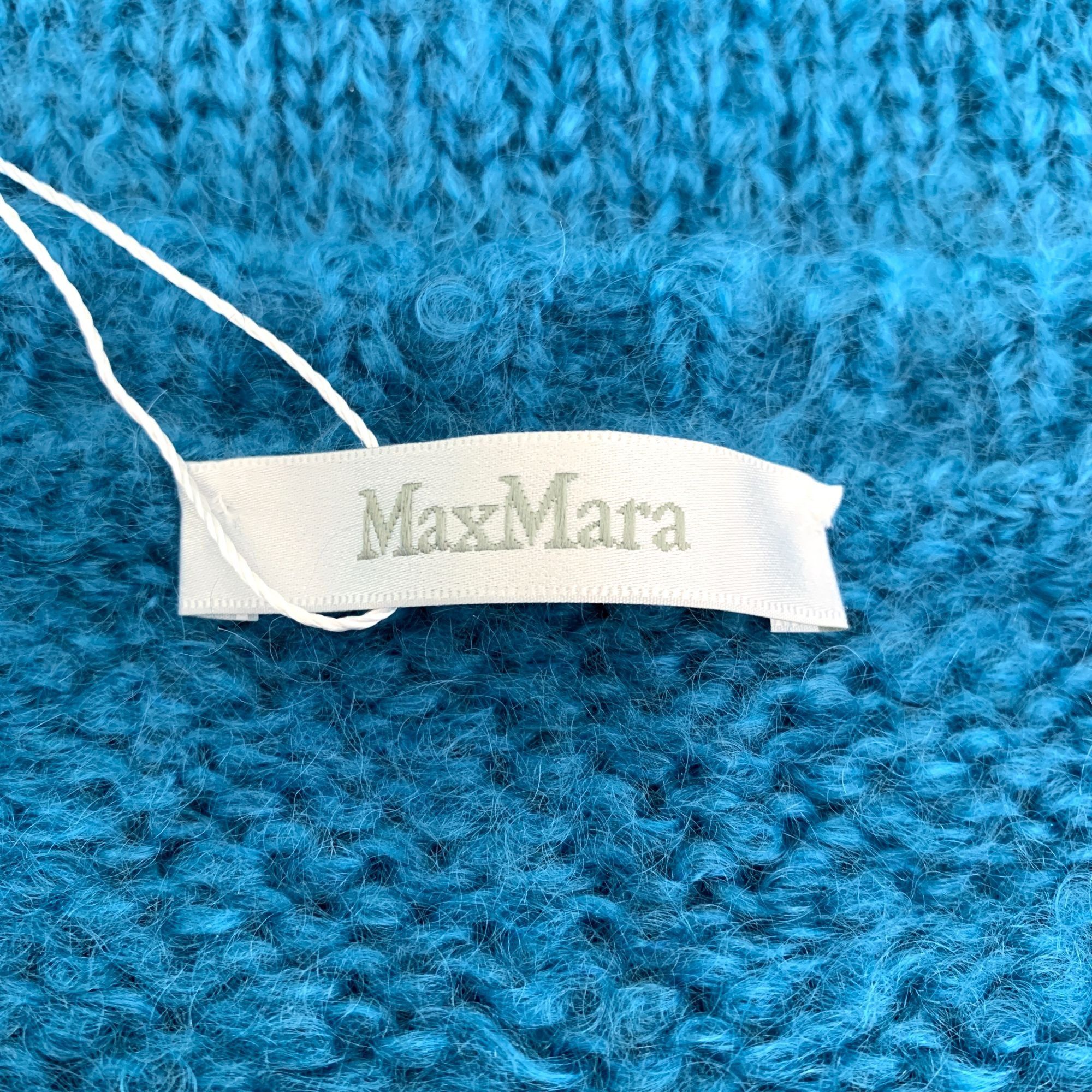 Max Mara MaxMara Blue Mohair Round-Neck Long-Sleeved Knitted Sweater Size S / US 4 / IT 40 - 2 Thumbnail