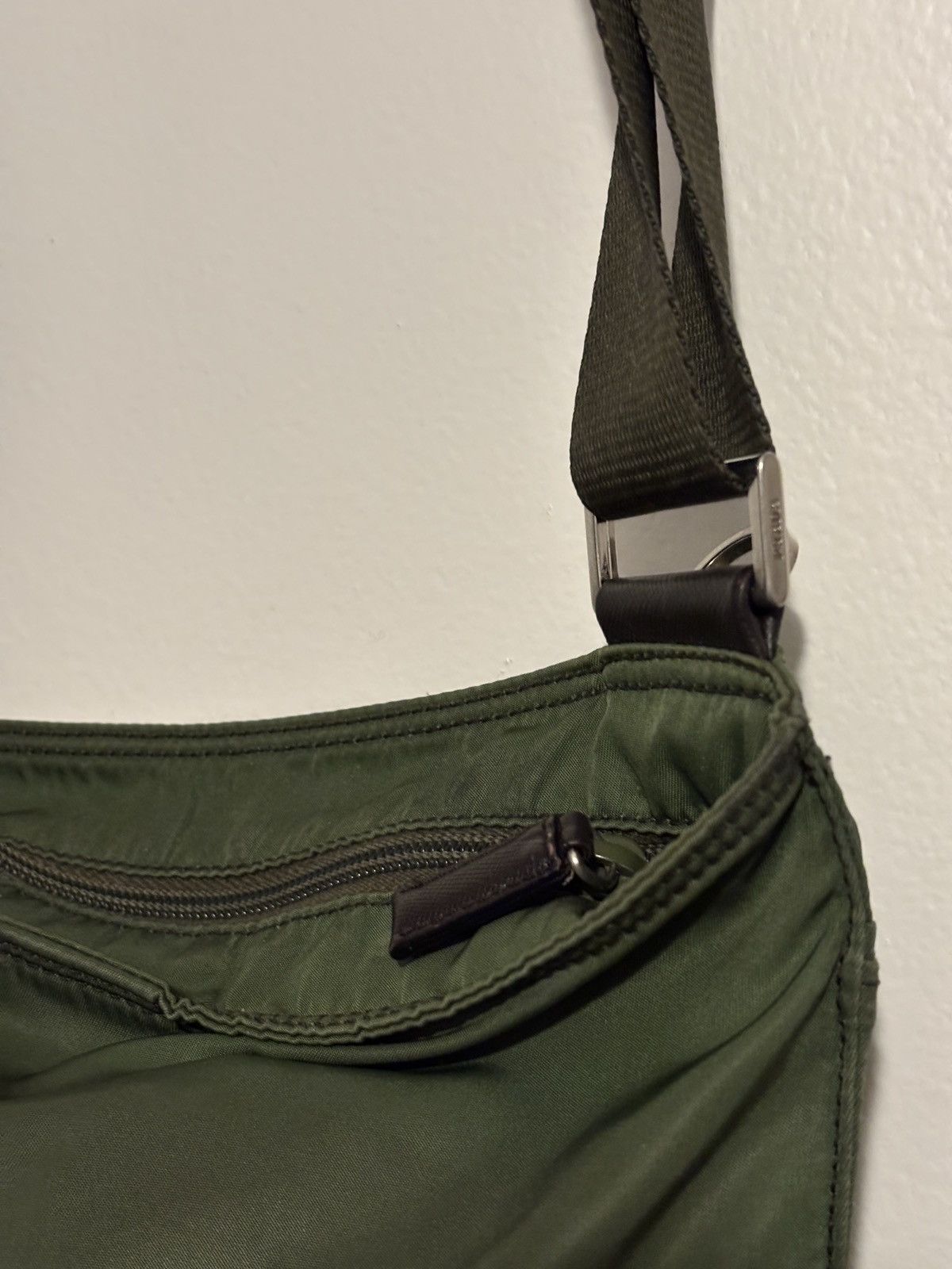 Prada Prada Olive Green Nylon Crossbody Bag Size ONE SIZE - 10 Thumbnail