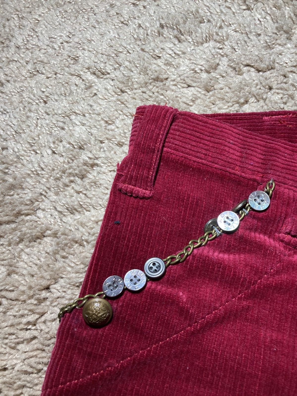 Japanese Brand 2006 Milkboy Button Jewel Chain Corduroy Skinny Jeans Size US 30 / EU 46 - 6 Thumbnail