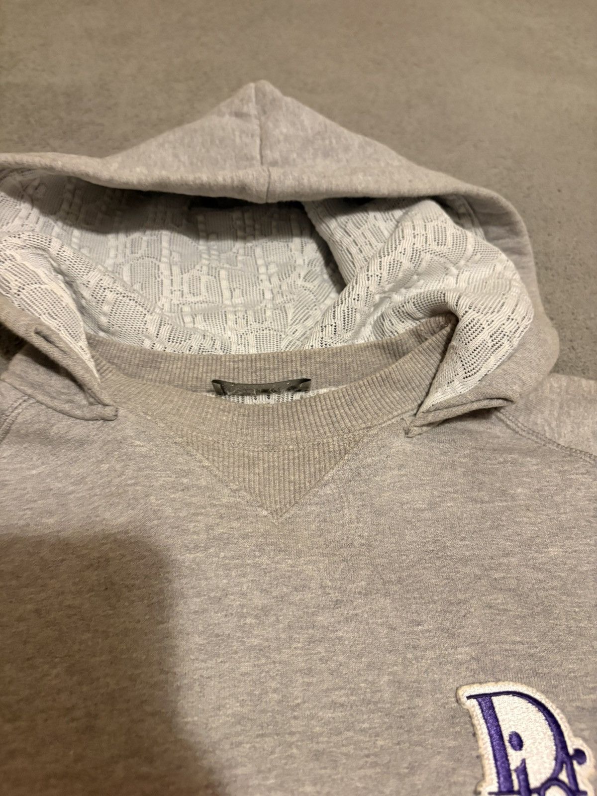 Dior DIOR Heather Gray Mens Hoodie with Logo Patch XXS Size US XXS / EU 40 - 4 Thumbnail