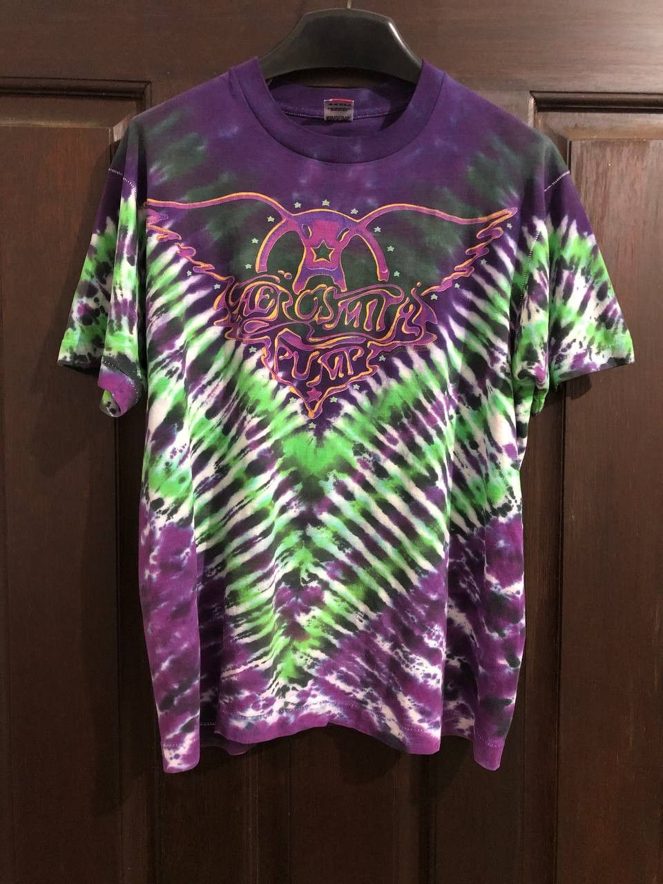 Tee-shirt Vintage Aerosmith Années 90 – Taille L, Gris, Occasion Très Bon état, Single Stitch