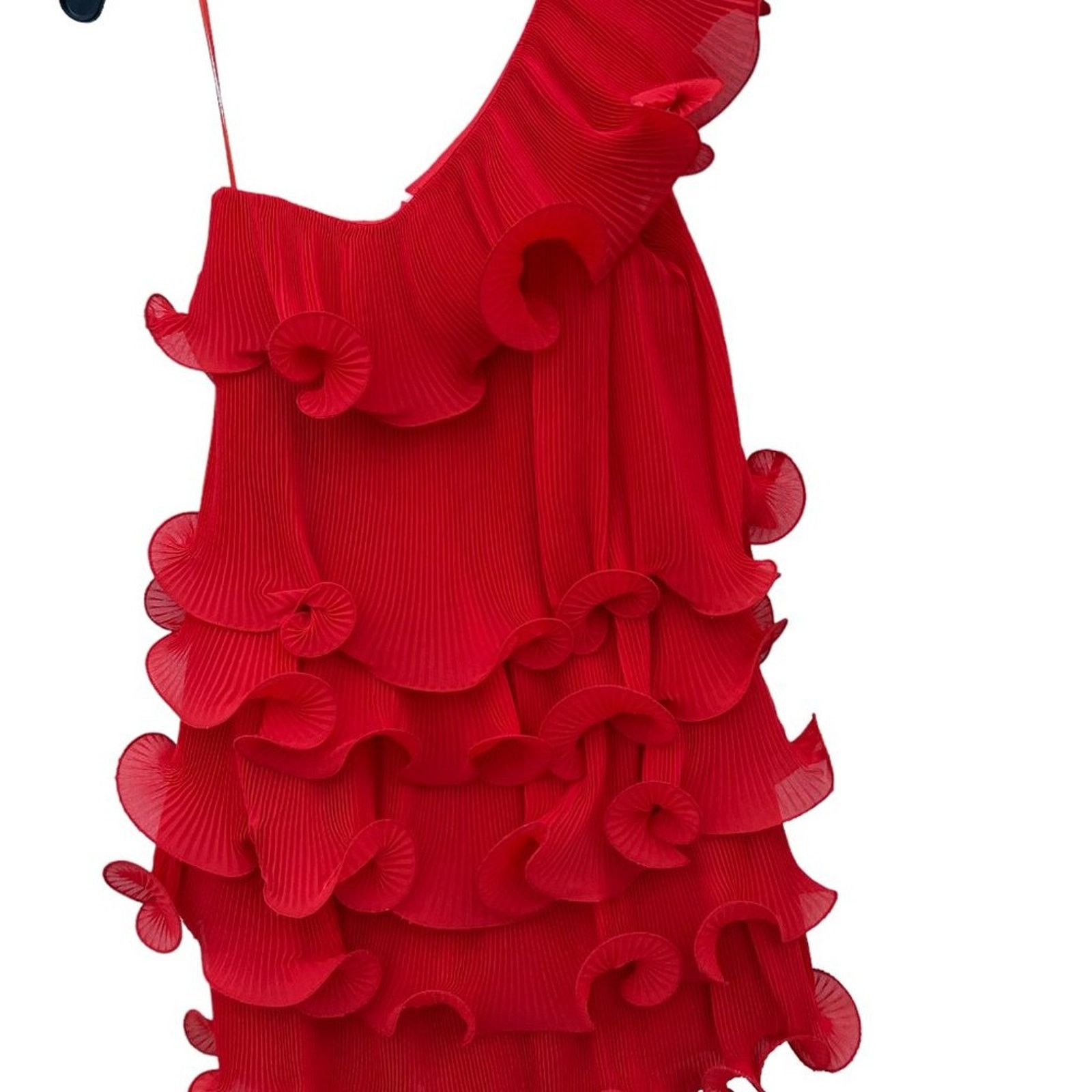 MILLY Milly Coral Pleated Tiered Ruffle Dress Size 6 $495.00 Size S / US 4 / IT 40 - 7 Thumbnail