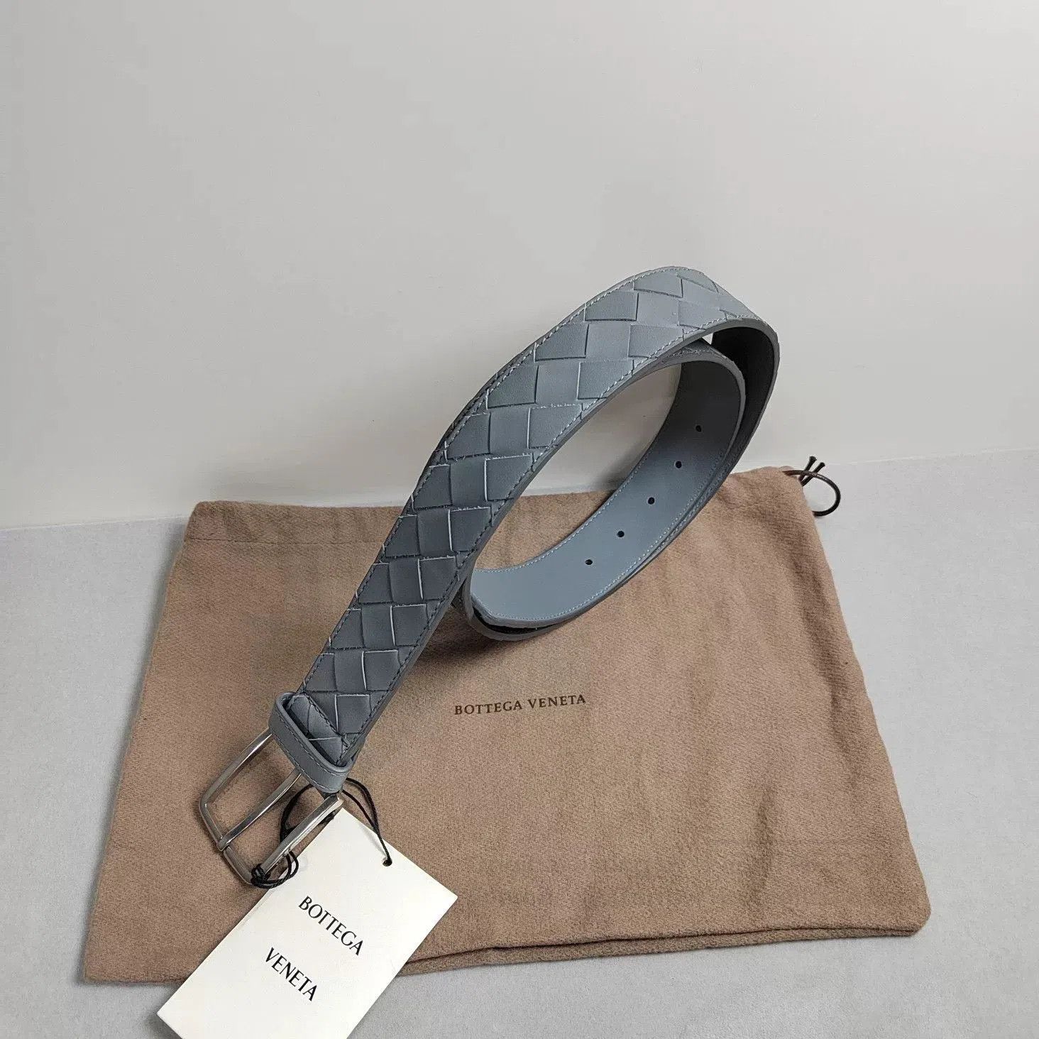Bottega Veneta Bottega Veneta Gray Woven Leather Belt. Size ONE SIZE - 7 Thumbnail