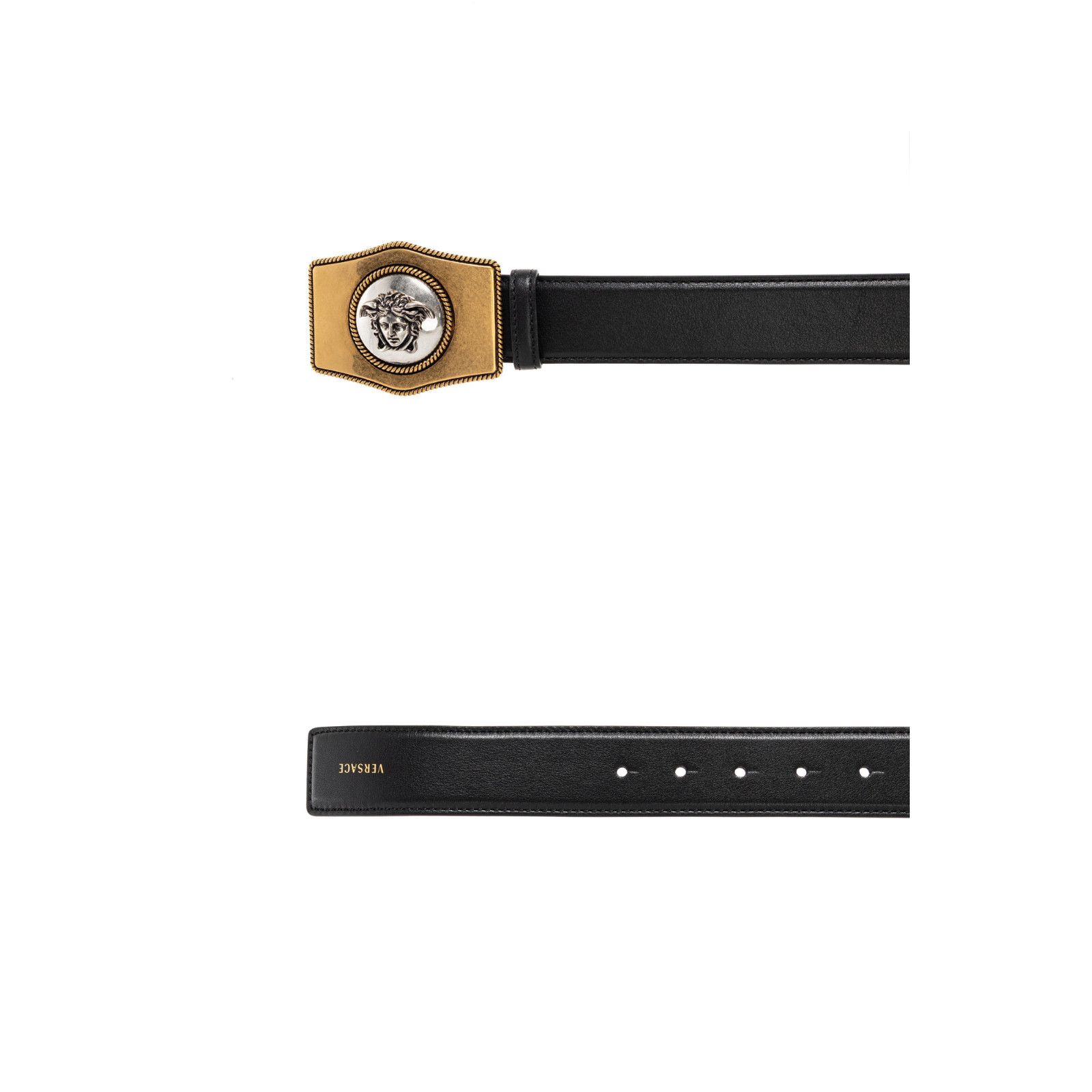 Versace VERSACE Black Leather Belt New & Authentic (Men's size:95;) Size ONE SIZE - 3 Thumbnail