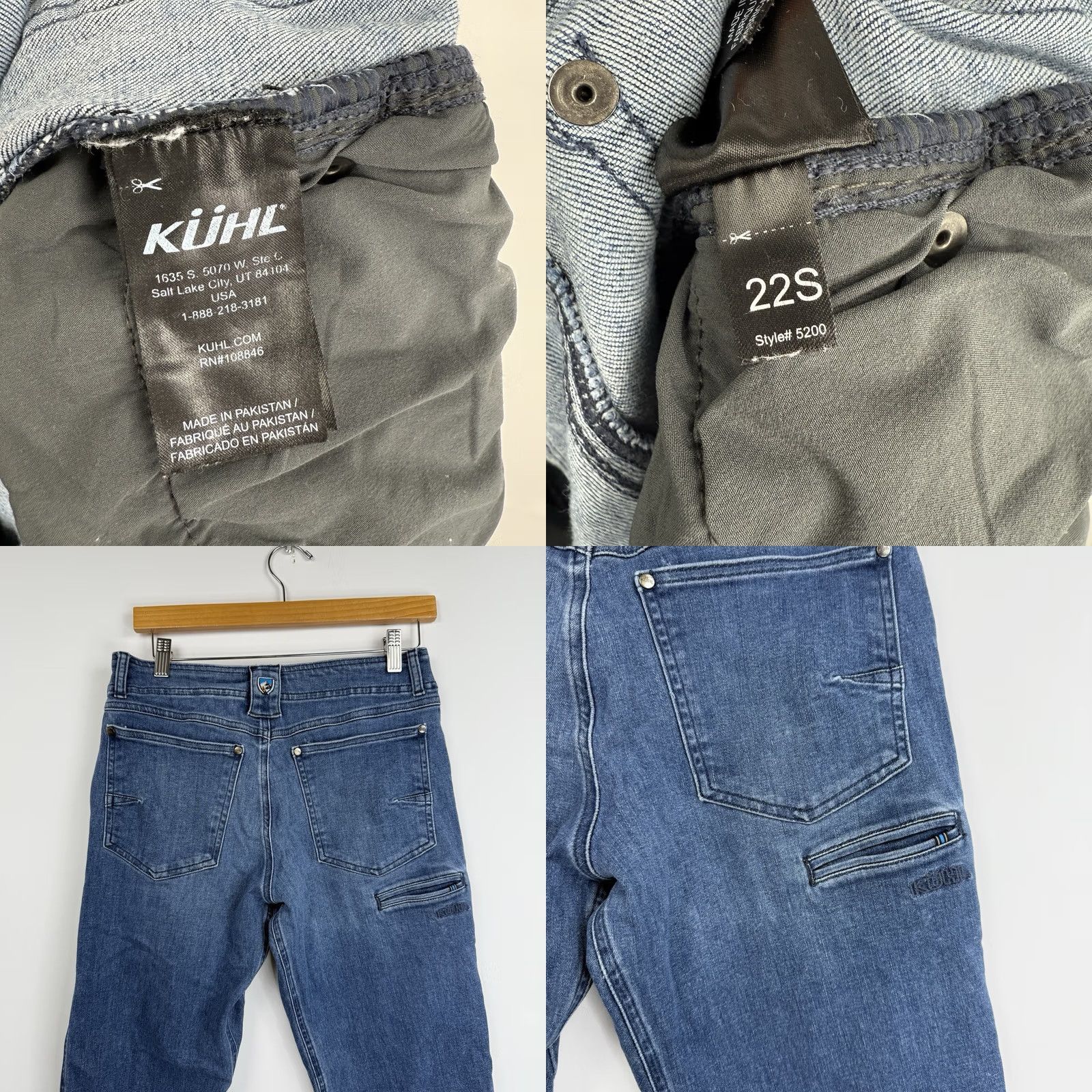 Denime Kuhl Klassic Jeans Mens 30x30 Blue Denim Stretch Hiking Casual Regular Straight 5-Pocket Zipper Fly Mid Rise Jeans Size US 30 / EU 46 - 8 Thumbnail