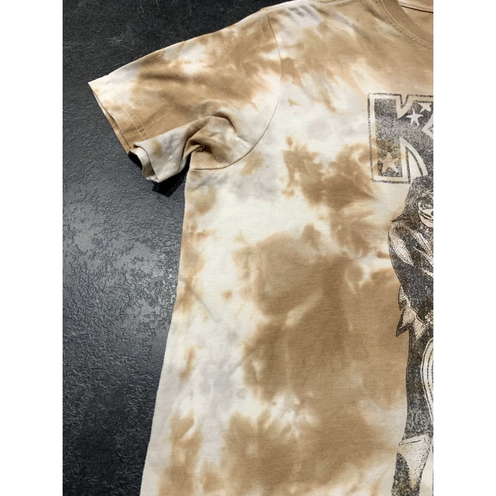 Vintage KISS T-Shirt Tie Dye Brown White Men Large Crew Neck Short Sleeve Band Rock Music Official Merchandise Size US L / EU 52-54 / 3 - 4 Thumbnail