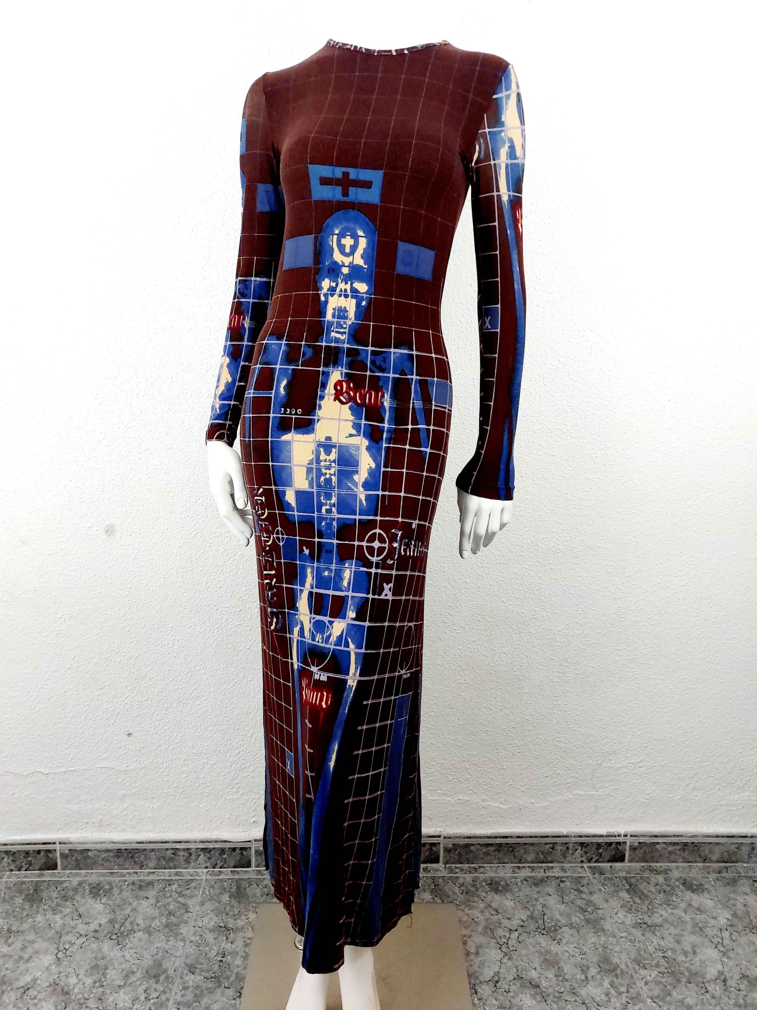 Jean Paul Gaultier Jean Paul Gaultier 1996 Cyberbaba X-Ray Skeleton Maxi Dress Size M / US 6-8 / IT 42-44 - 3 Thumbnail
