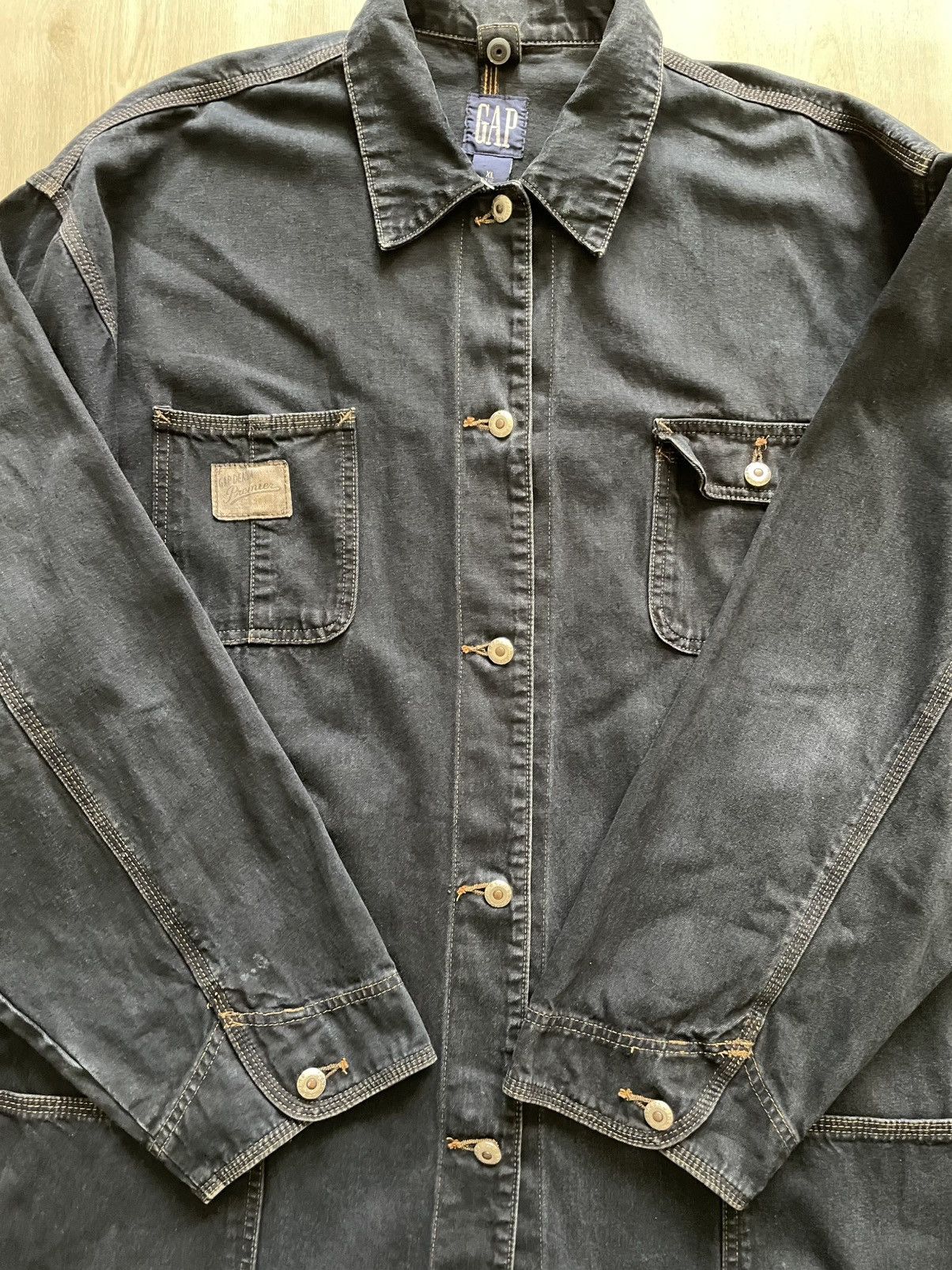Designer × Gap × Vintage Vintage Gap Denim Premier Standard Chore Jacket Sz XL Size US XL / EU 56 / 4 - 2 Thumbnail