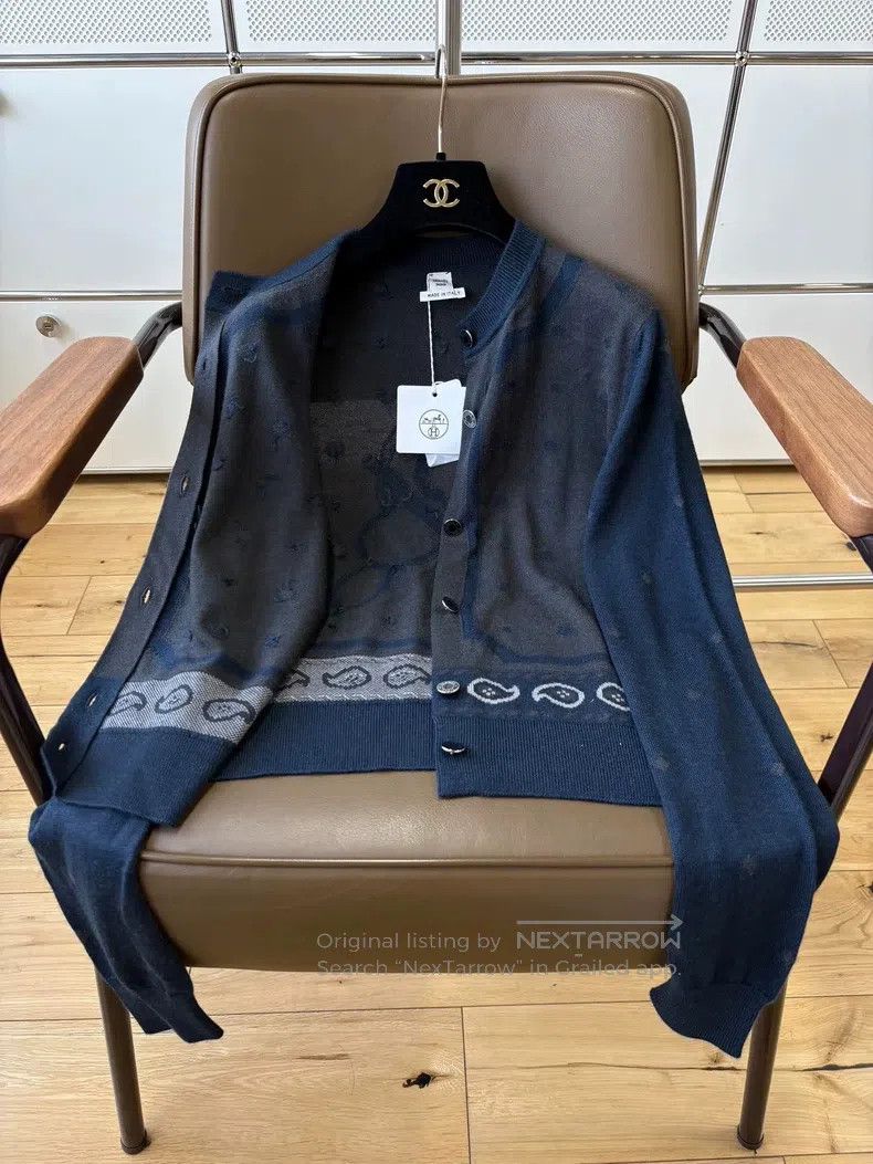 Hermes Hermes Navy blue and dark grey round neck single-breasted Size XXS / US 00 / IT 34 - 4 Thumbnail