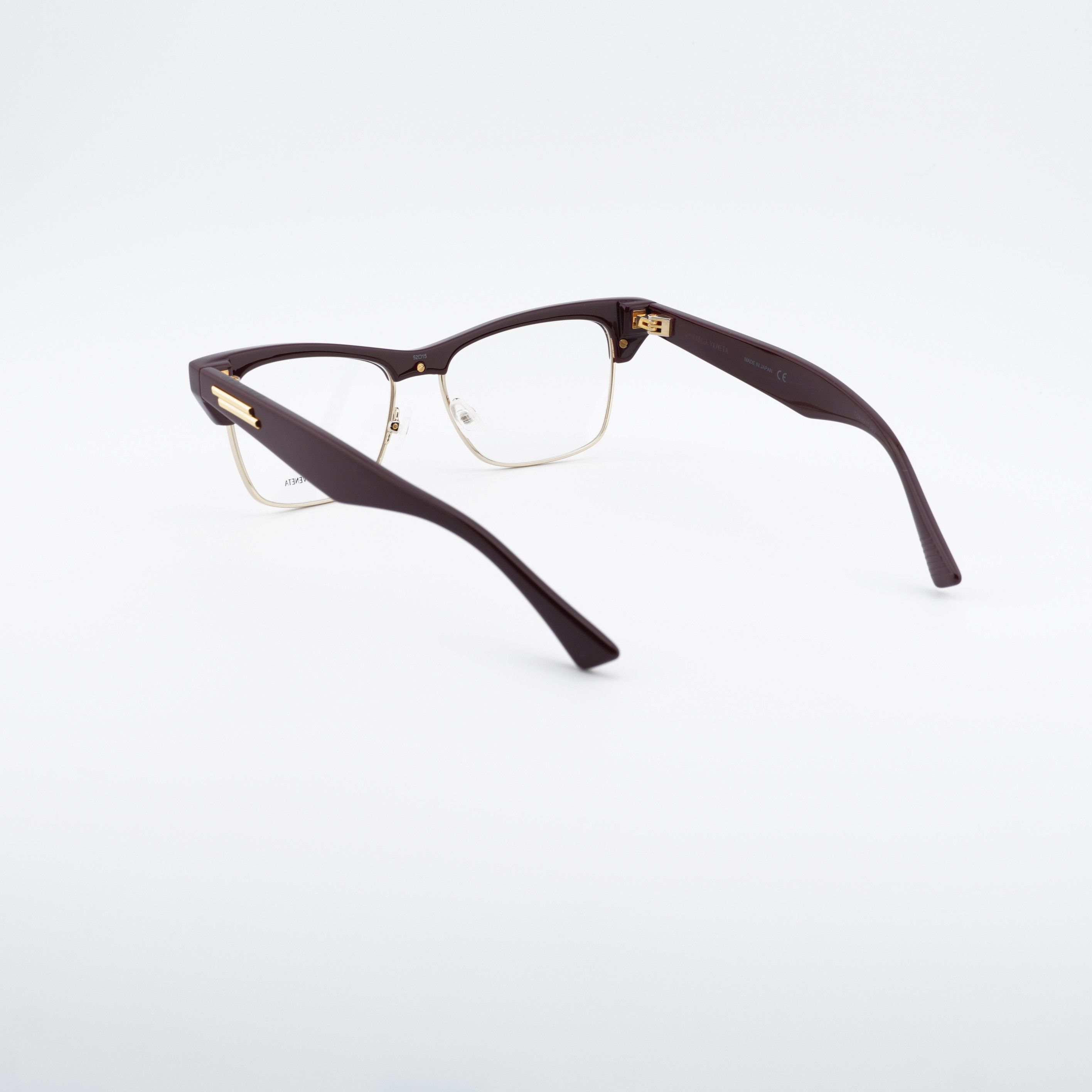 Bottega Veneta Bottega Veneta BV1100O 003 Eyeglasses Burgundy/Gold 52mm Size ONE SIZE - 4 Thumbnail