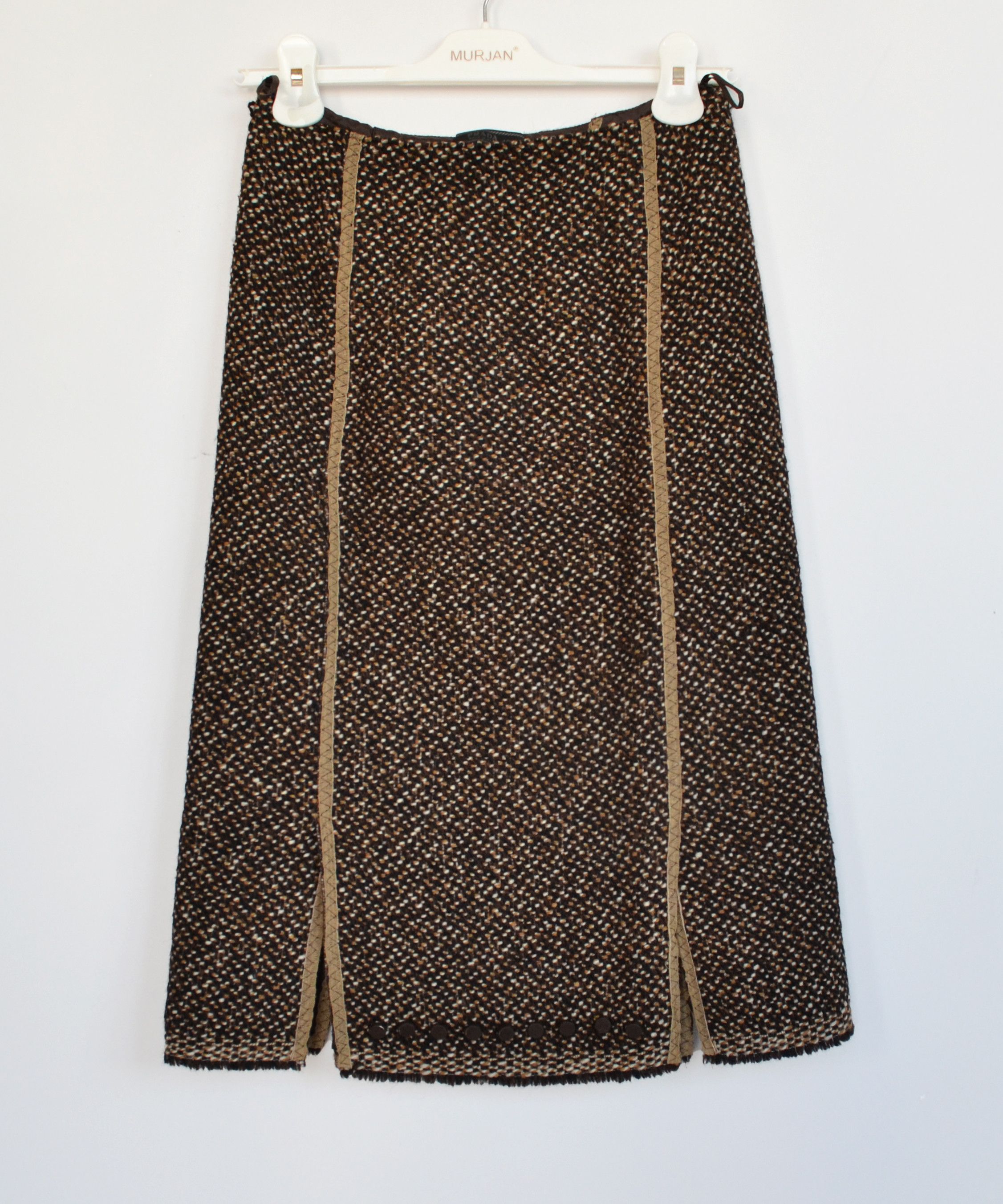 Prada PRADA Skirt Slits Wool Knit Brown F/W 2000 Size 40 Size 27" / US 4 / IT 40 - 3 Thumbnail