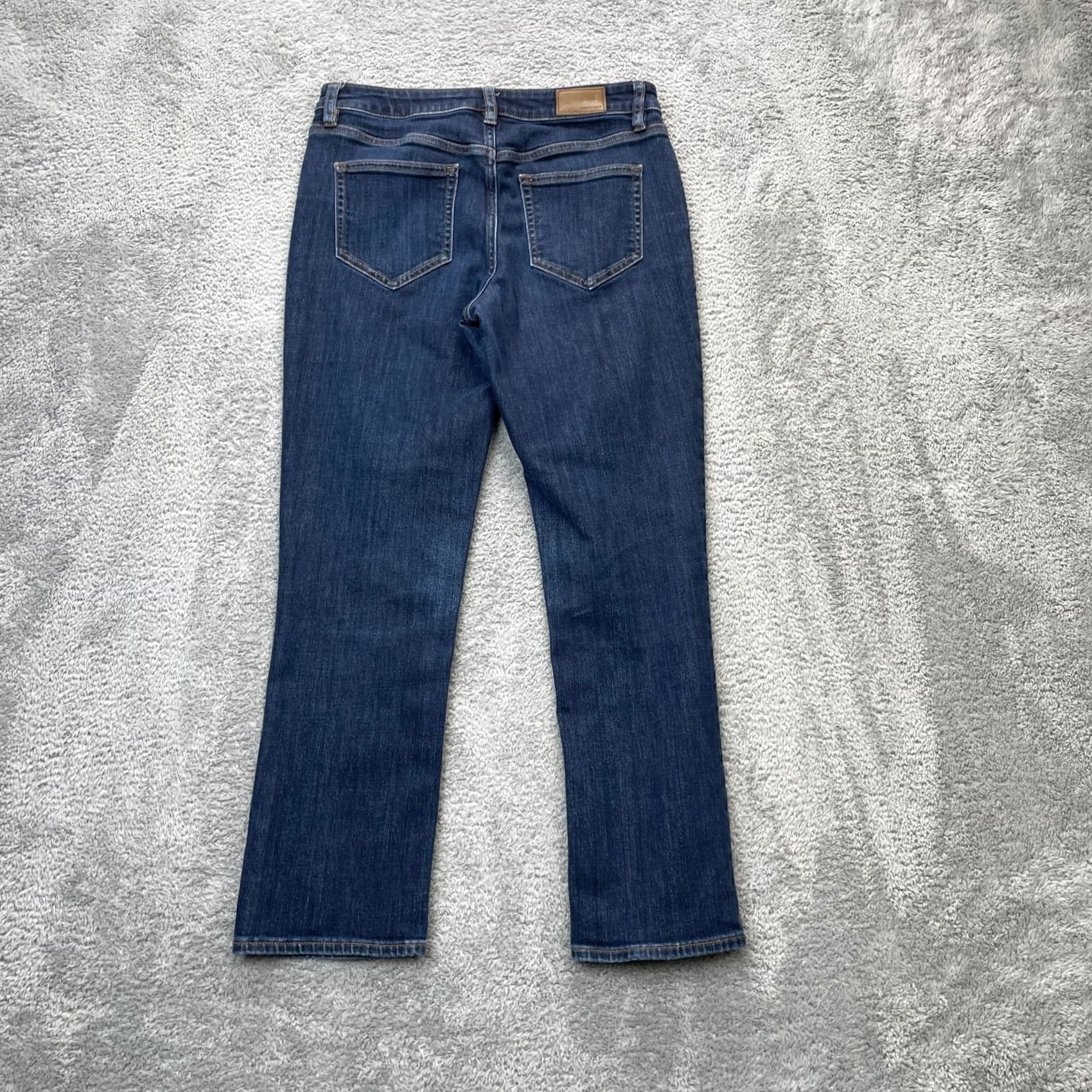 Lands' End Lands End Jeans Womens 6 Petite Blue Straight Leg Dark Wash Denim Stretch Cotton Size 30" / US 8 / IT 44 - 2 Thumbnail