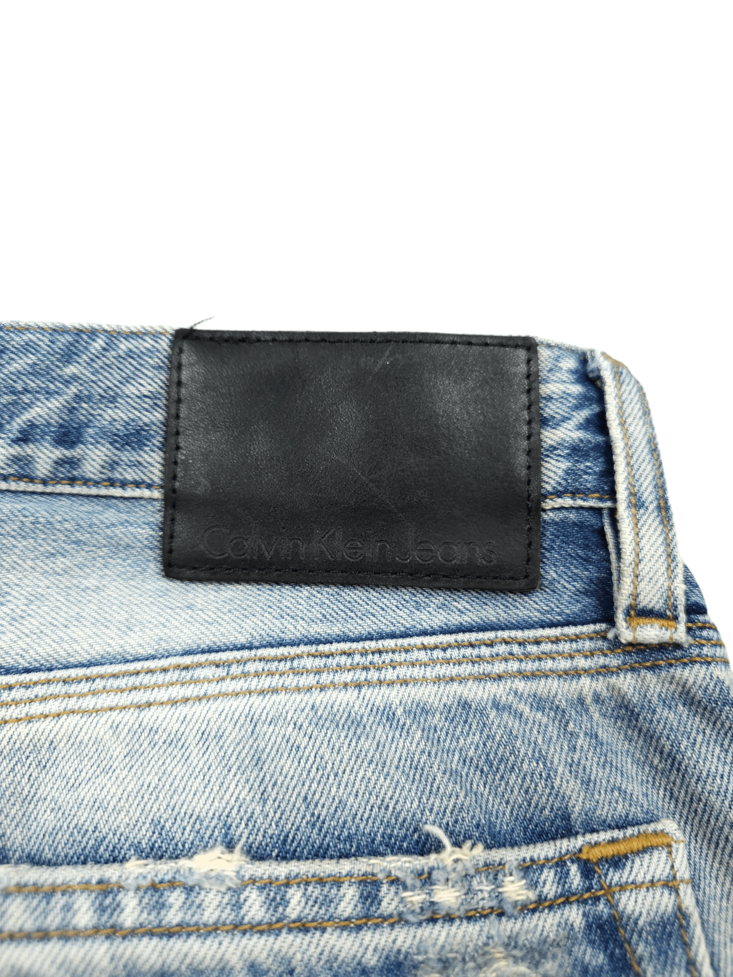 Calvin Klein × Japanese Brand 💎 Size 33/34 Calvin Klein Distressed Ripped Straight Jeans Size US 33 - 14 Thumbnail