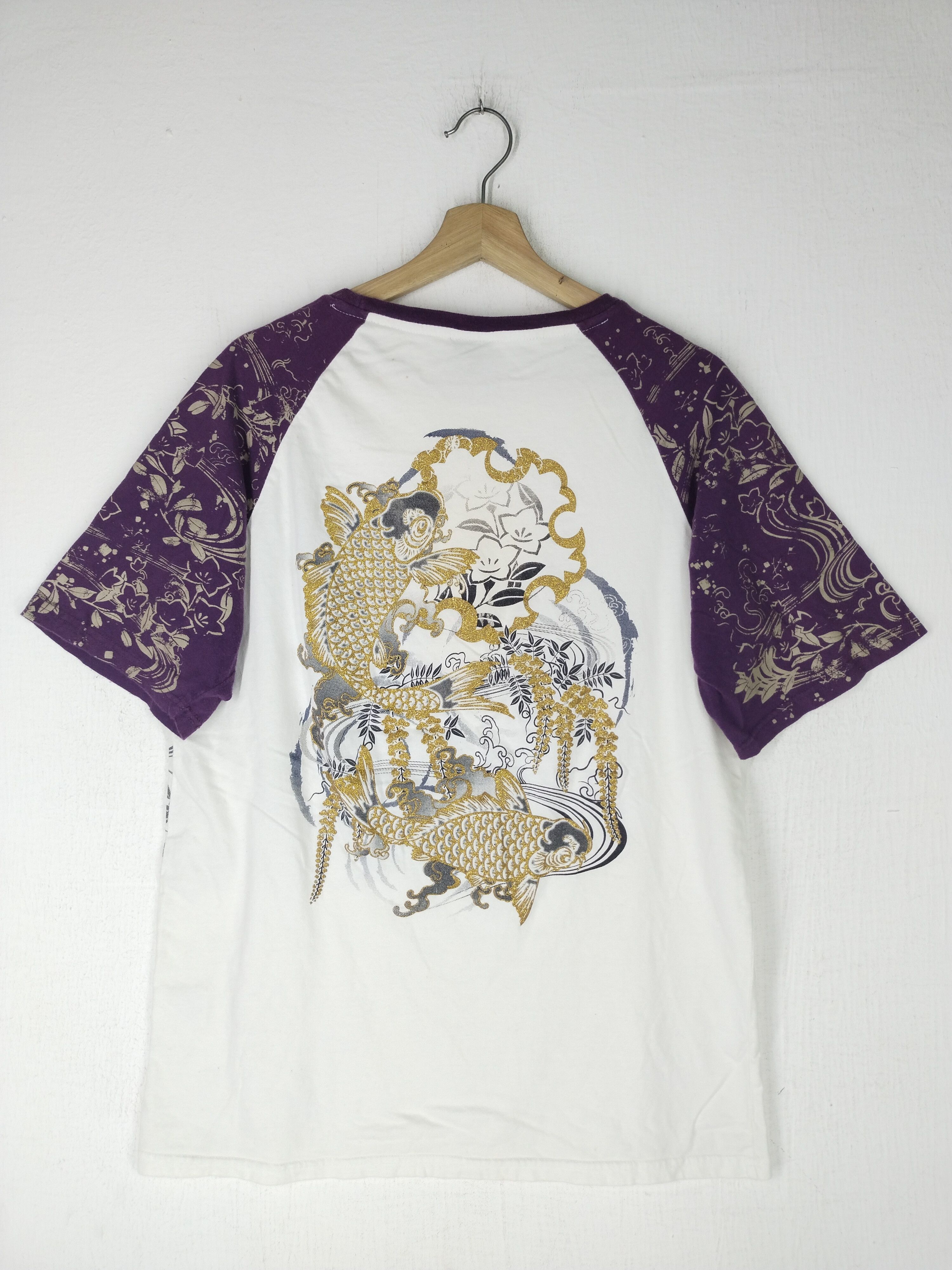 Bullet Noise Vintage Fish Koi Tradisional Design Japanese Sukajan Tee Size US M / EU 48-50 / 2 - 1 Thumbnail