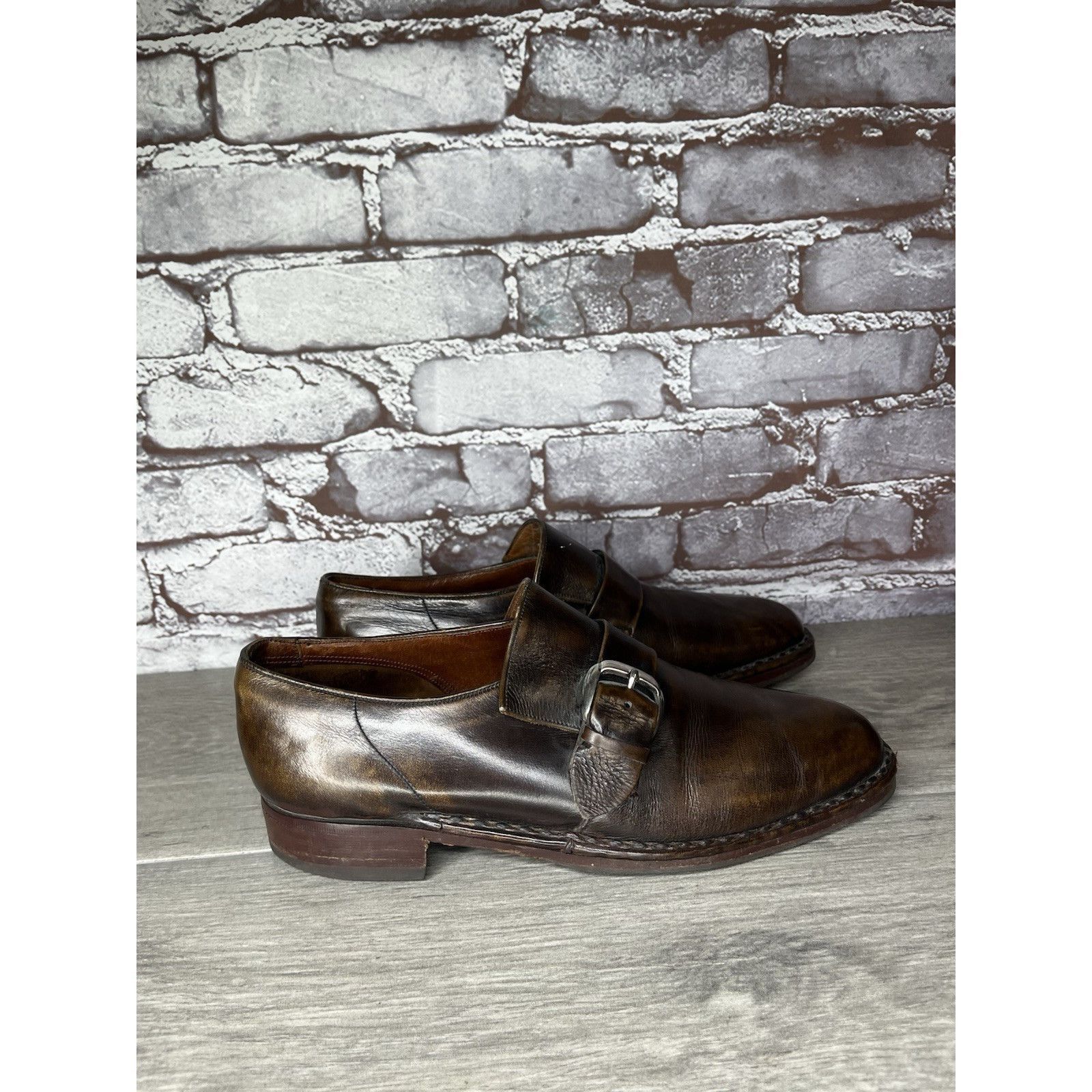 Barker Barker Dark Brown Leather Monk Dress Loafers England Shoes M Size US 7 / EU 40 - 10 Thumbnail