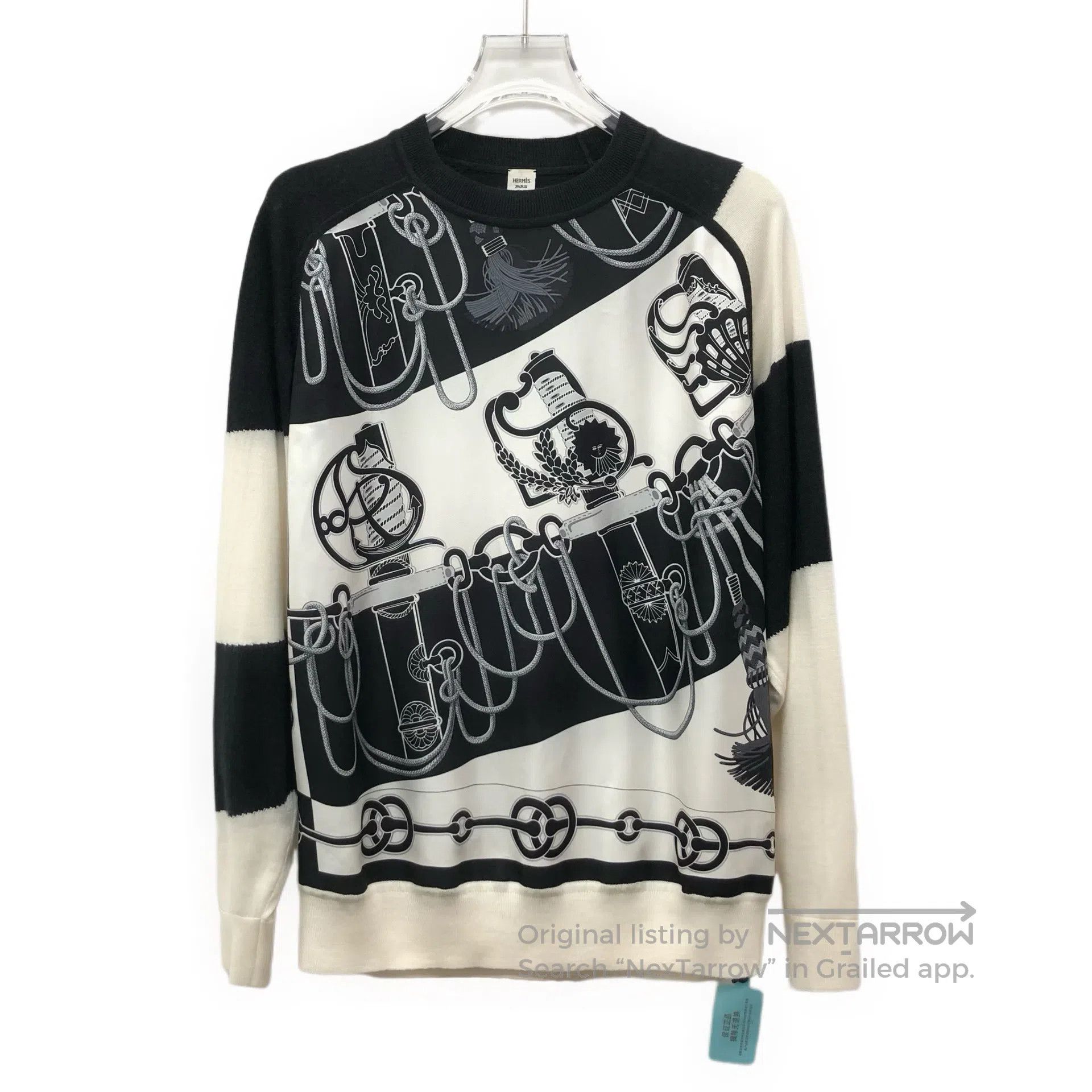 Hermes Hermes Color Blocked Buckle Pattern Printed Crew Neck Long Size XXS / US 00 / IT 34 - 1 Thumbnail