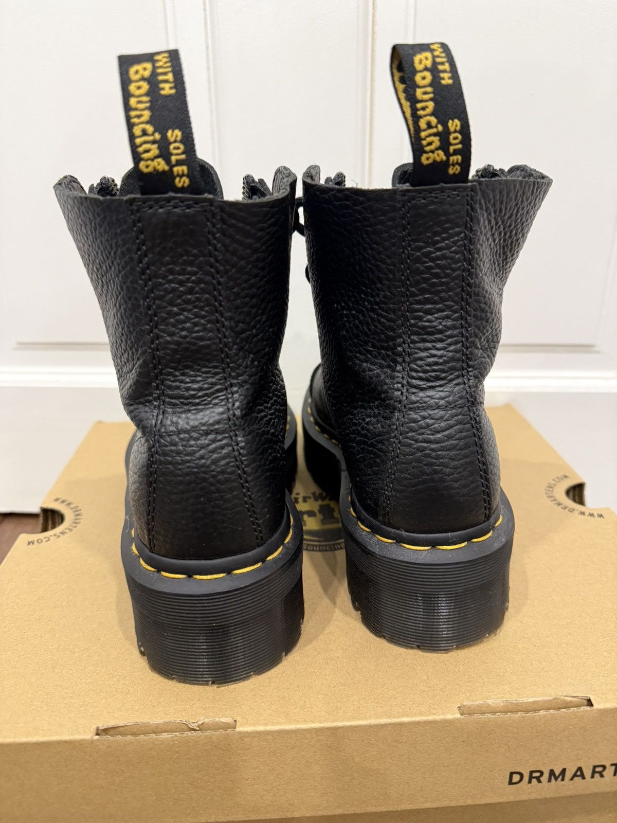 Dr. Martens Dr. Martens Milled Nappa Leather Platform Boots Size US 5 / IT 35 - 9 Thumbnail