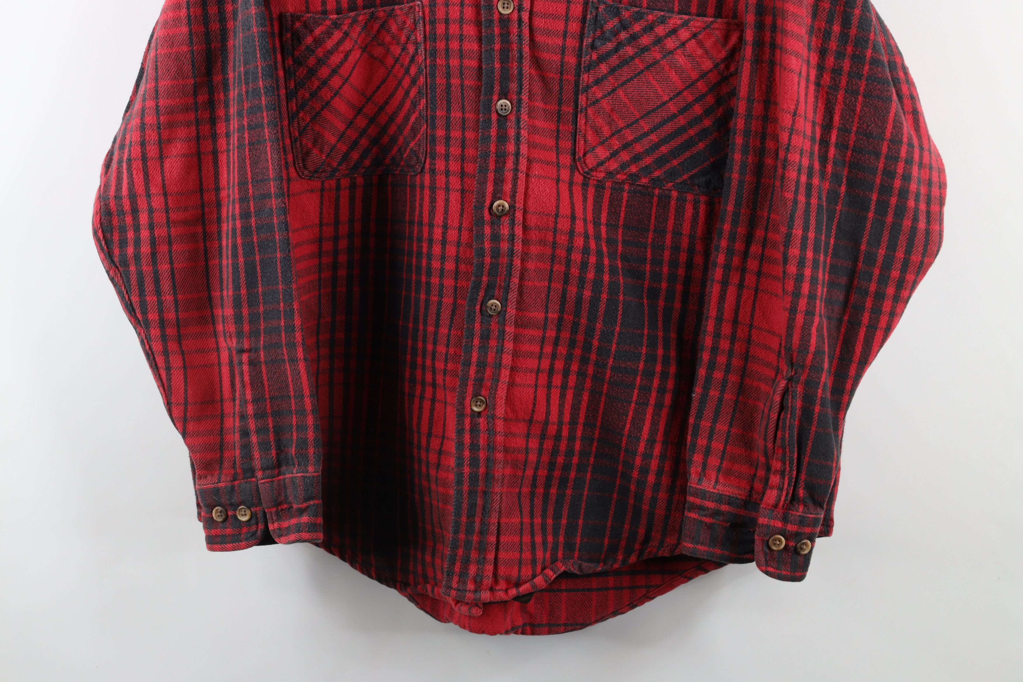 Vintage Vintage 90s Streetwear Heavyweight Button Shirt Plaid Size US L / EU 52-54 / 3 - 3 Thumbnail
