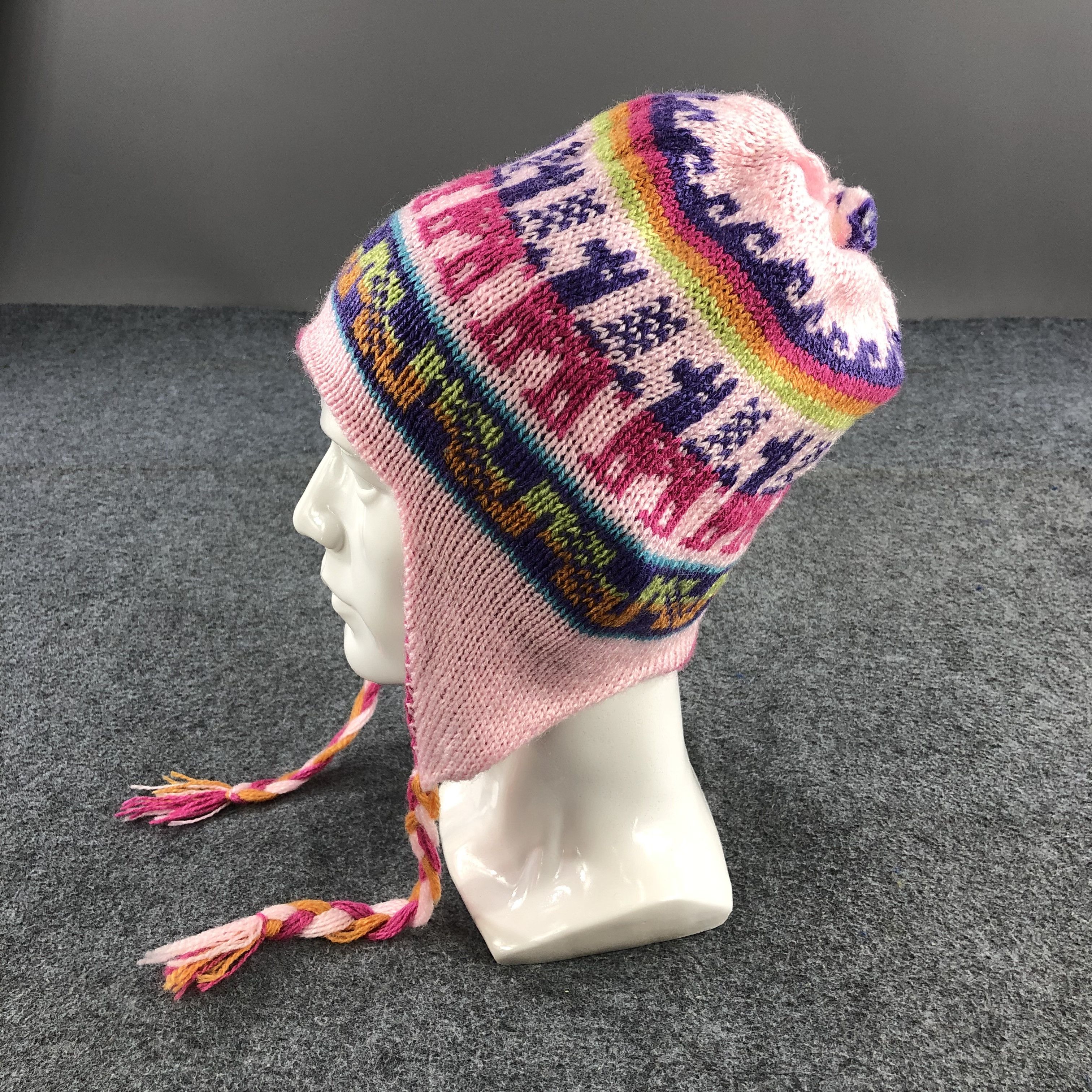 Vintage Reversible Pinkish Earflap Beanie Snowcap Snow Hat B129 Size ONE SIZE - 4 Thumbnail