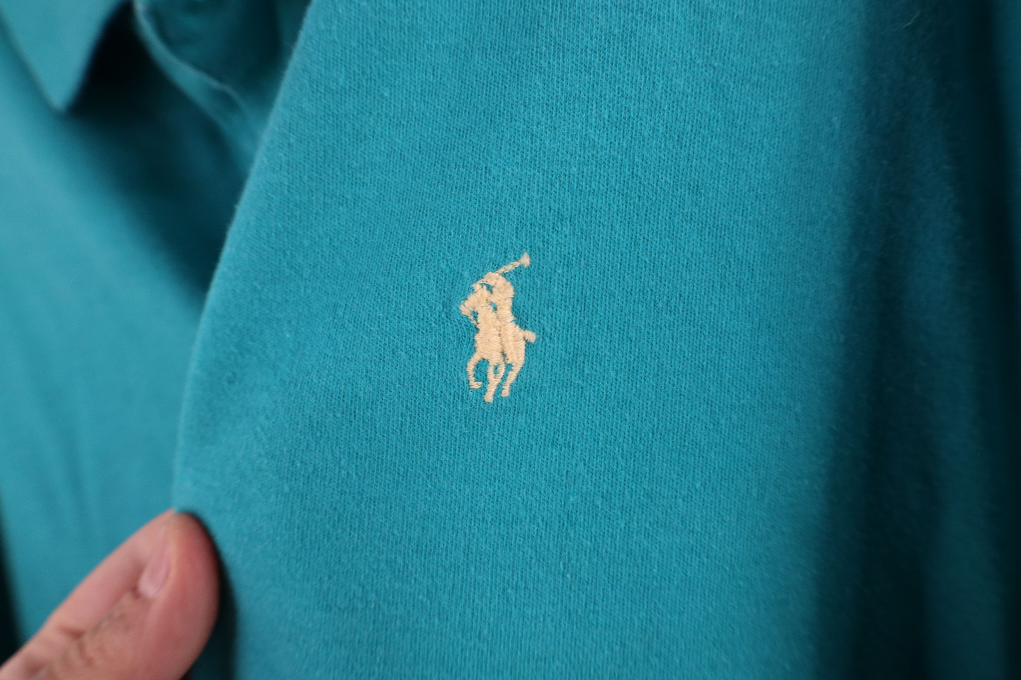 Ralph Lauren × Vintage Vintage 90s Ralph Lauren Country Club Golf Polo Shirt Teal Size US L / EU 52-54 / 3 - 5 Thumbnail