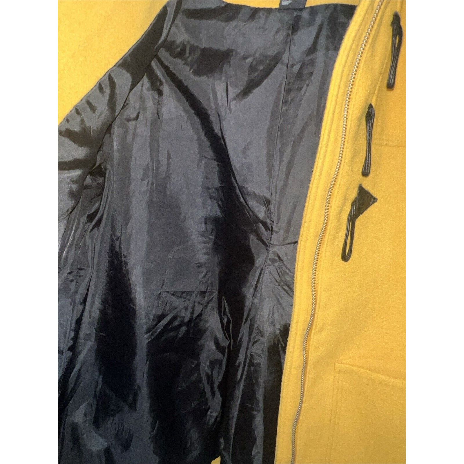 H&M H&M Women’s Pea Coat Yellow Size 6 With Hood Wool Blend Zip Size M / US 6-8 / IT 42-44 - 6 Thumbnail