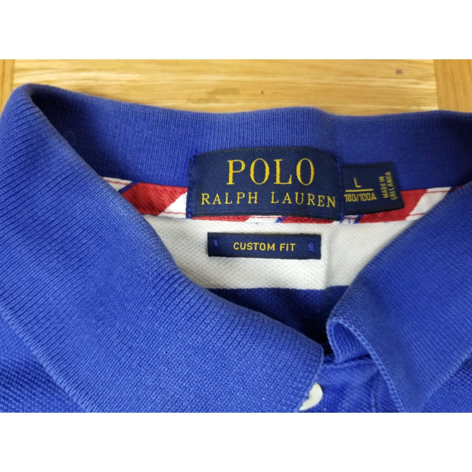 Ralph Lauren VINTAGE Ralph Lauren Polo Blue Stripe Short Sleev e Polo Shirt SZ Large Shirt Men Blue 22 inch Chest 28 inch Length USA University Classic Horse Retro Size US L / EU 52-54 / 3 - 3 Thumbnail
