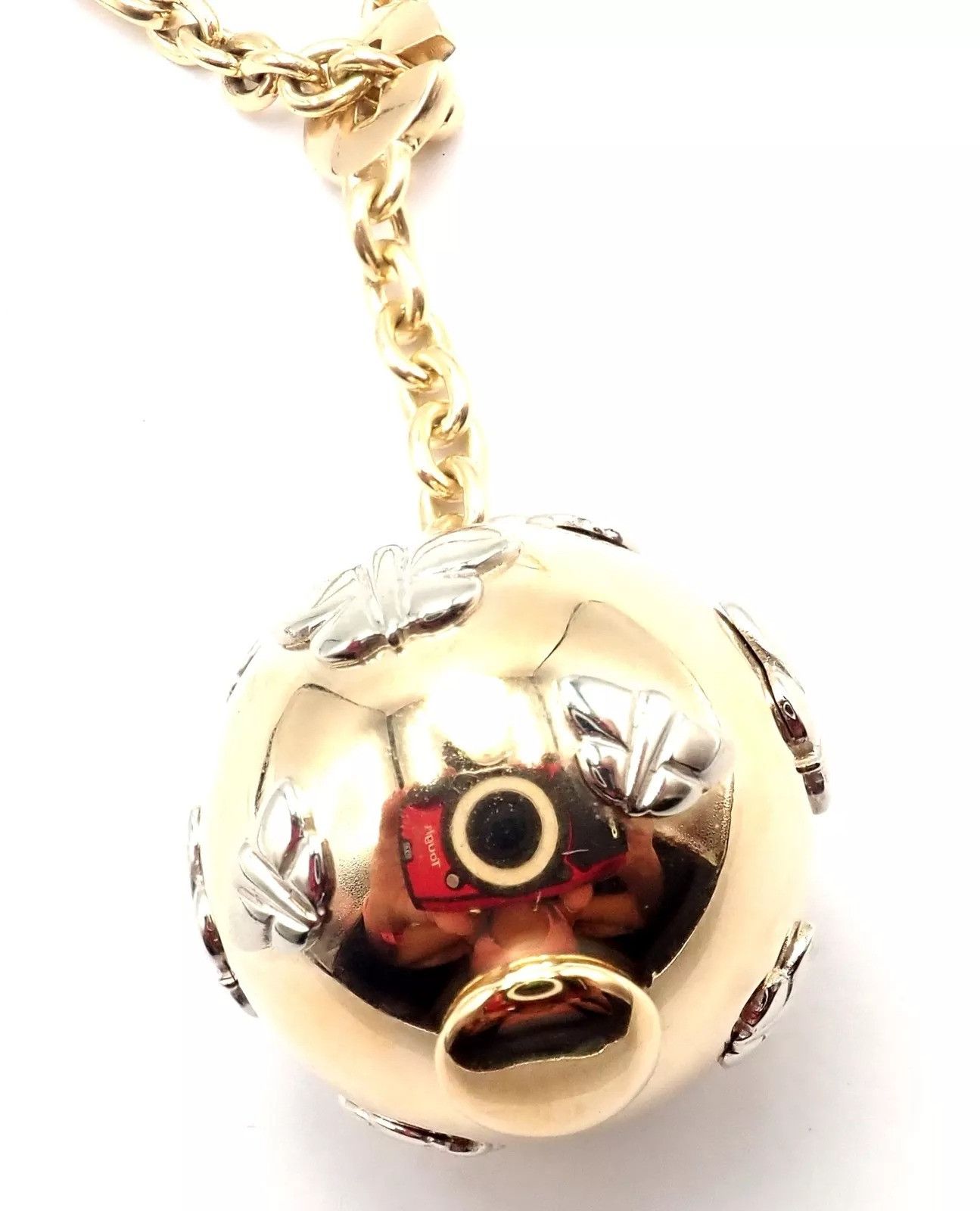 Bvlgari Bulgari Bvlgari 18k Butterfly Globe Pendant Link Chain Size ONE SIZE - 5 Thumbnail