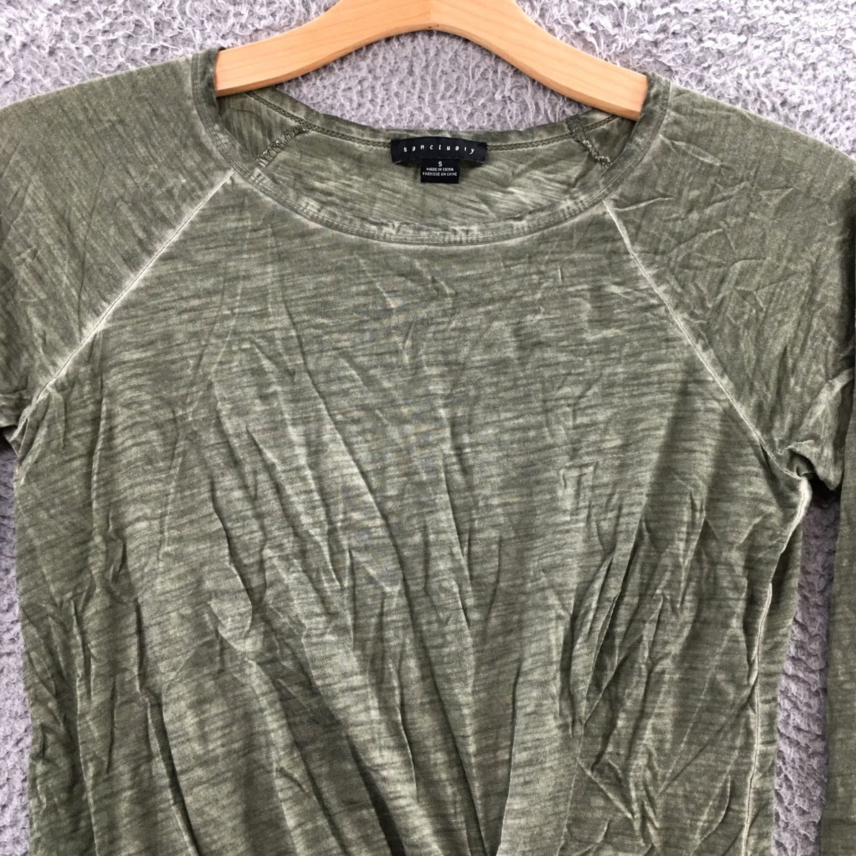 Sanctuary Sanctuary T-Shirt Womens Small Green Long Sleeve Knot Front Pullover Casual Size S / US 4 / IT 40 - 3 Thumbnail