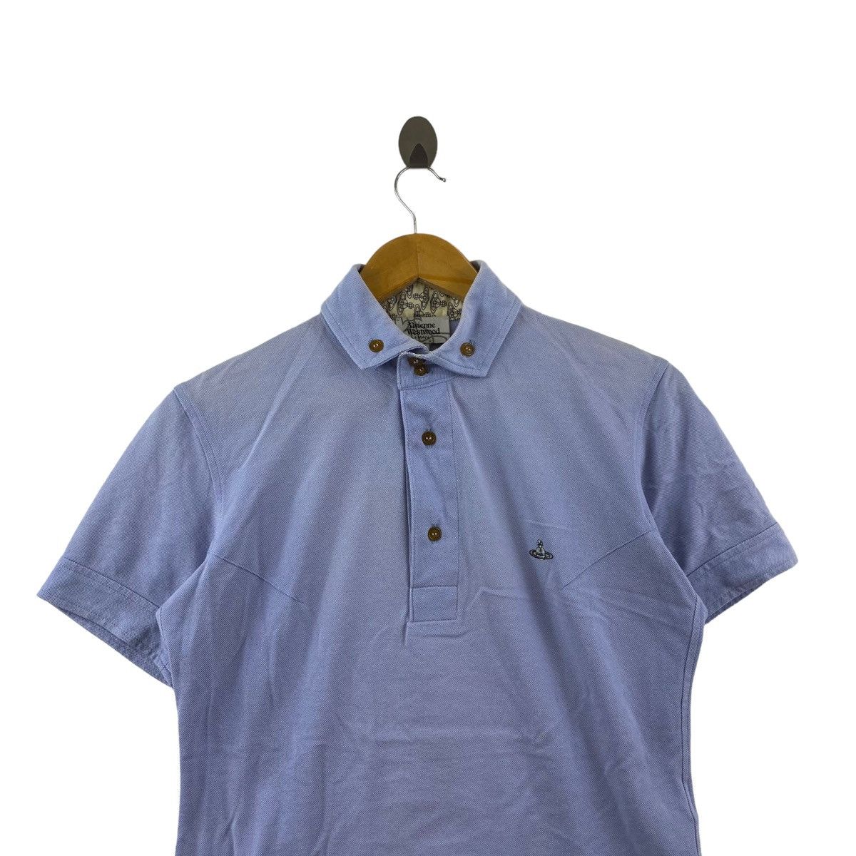 Vivienne Westwood VIVIENNE WESTWOOD MAN Small Embroidered Logo Blue Button Up Size US M / EU 48-50 / 2 - 2 Thumbnail