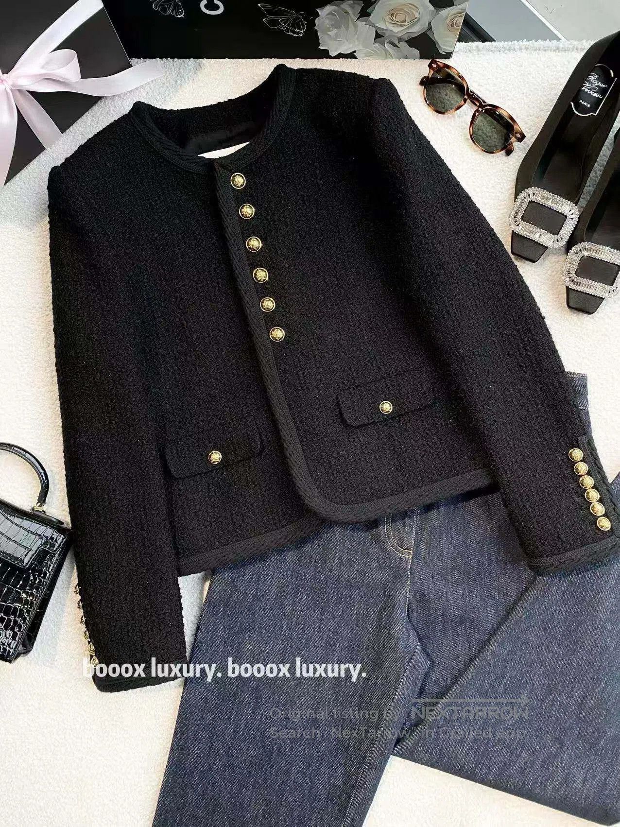 Celine Celine Little fragrant wind gold buckle jacket| Size XS / US 0-2 / IT 36-38 - 1 Thumbnail