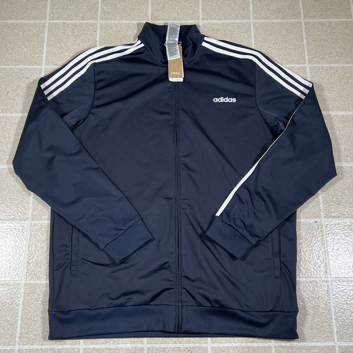 Adidas ADIDAS Track Jacket 2XL T Essentials 3 Stripes BLUE Full Zip Size US XXL / EU 58 / 5 - 1 Thumbnail