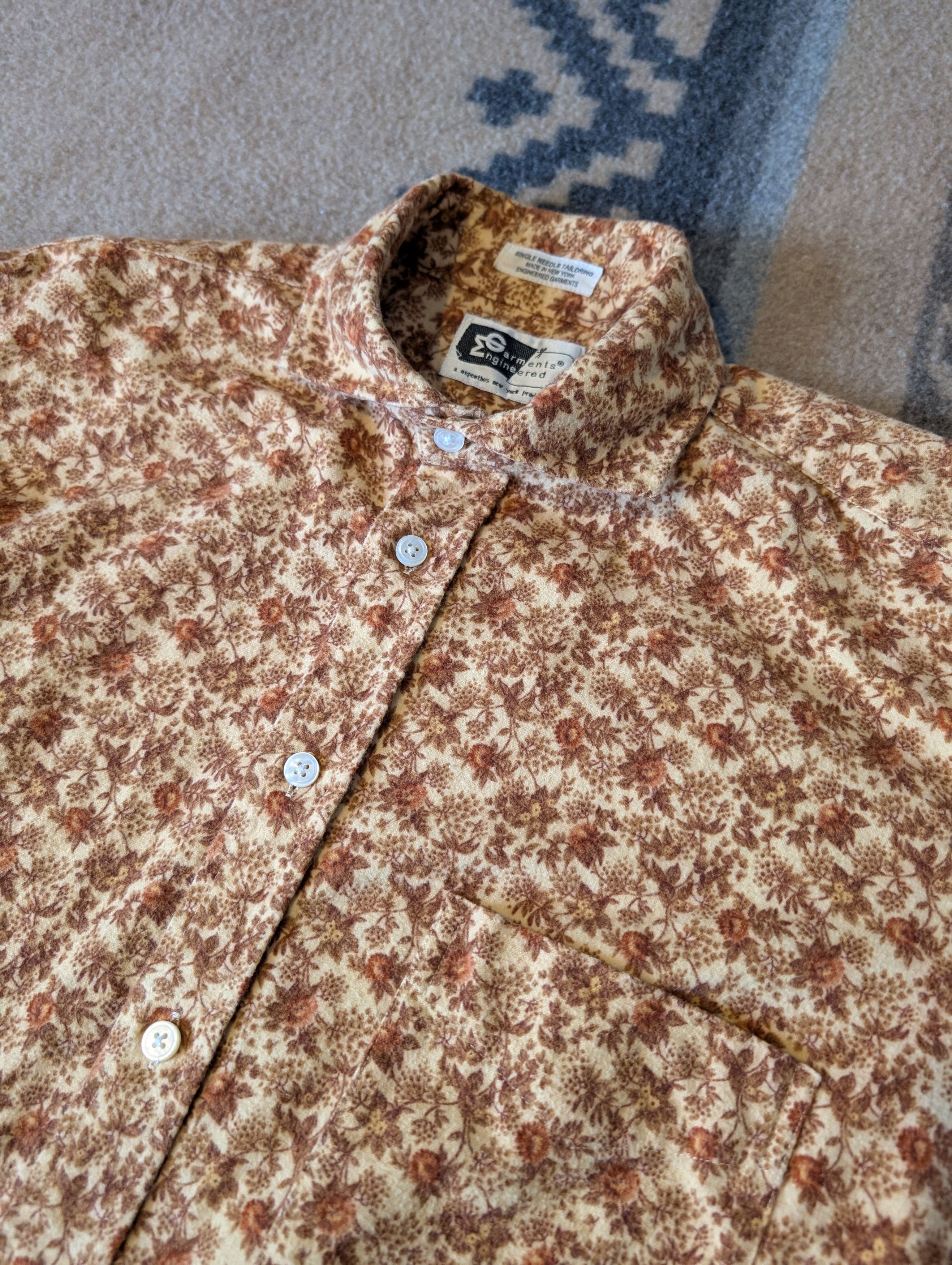 Engineered Garments EG Spread Collar Flannel Shirt Antique Floral Made in USA Size US M / EU 48-50 / 2 - 1 Thumbnail
