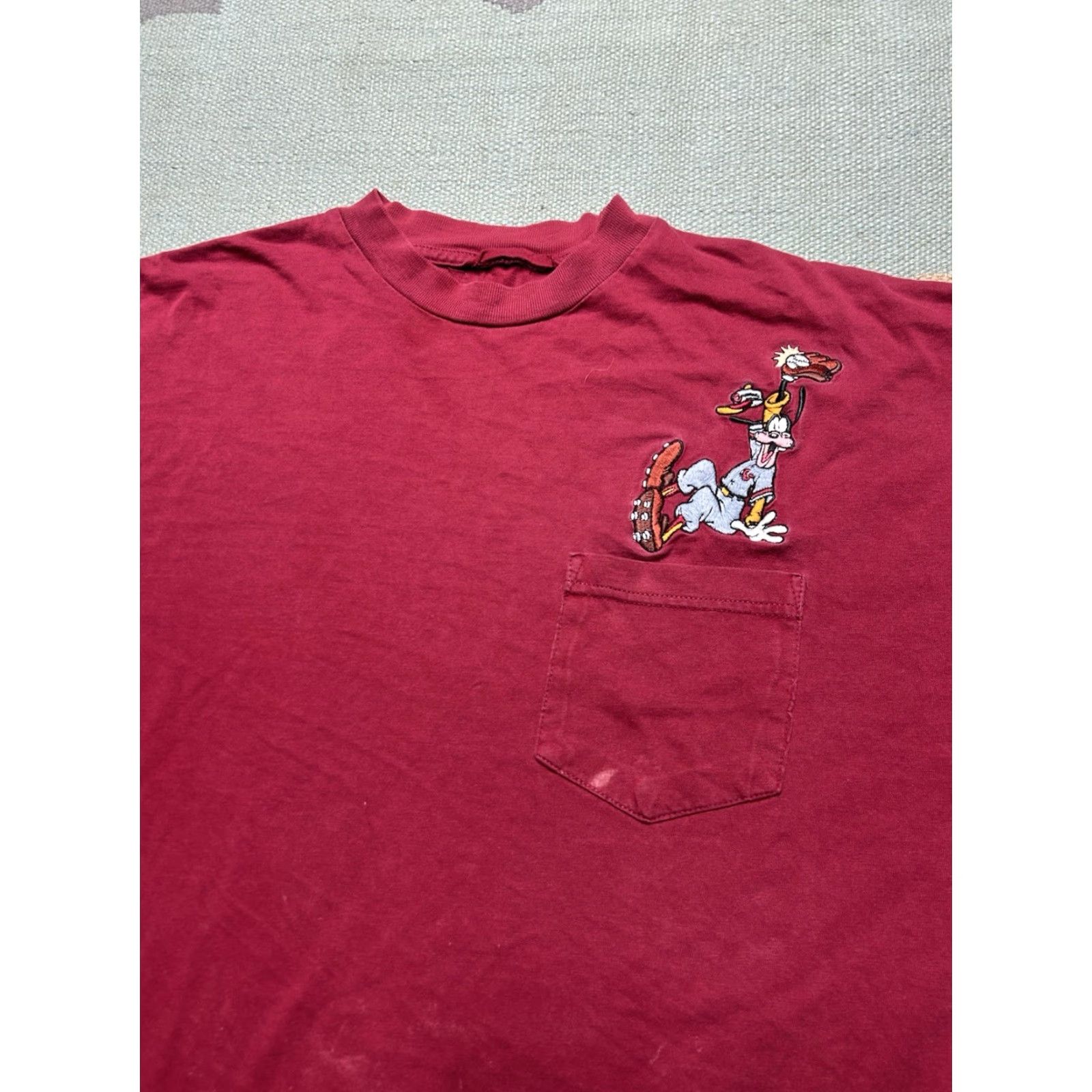 Disney VINTAGE Goofy Disney Cartoon Embroidered Pocket T Shirt Long Sleeve Baseball XL Men Size US XL / EU 56 / 4 - 4 Thumbnail