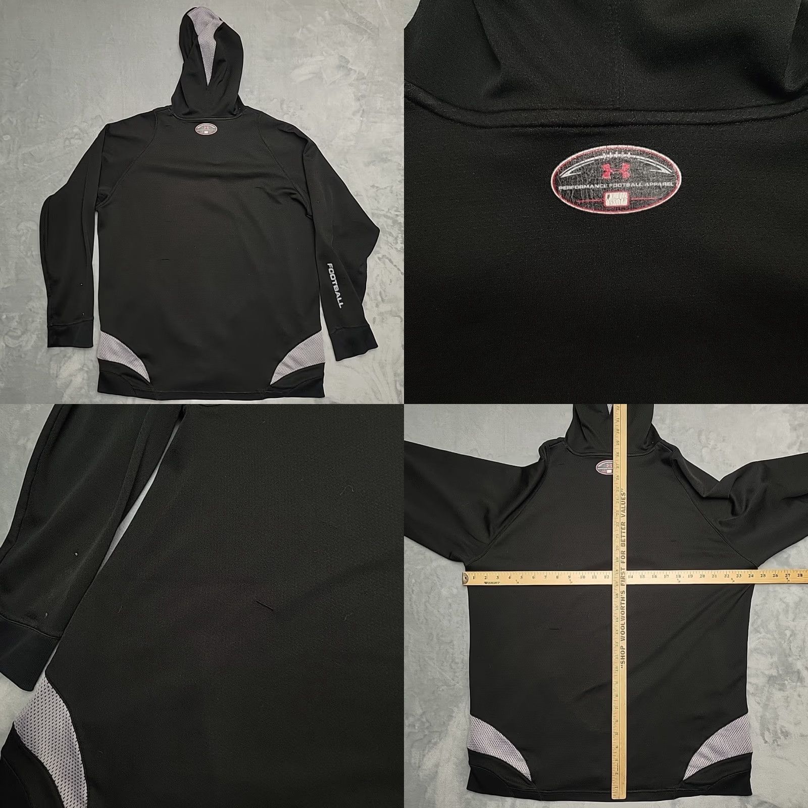 Under Armour Under Armour Hoodie Mens L Black Performance Hooded Pullover Football Coldgear Size US L / EU 52-54 / 3 - 8 Thumbnail