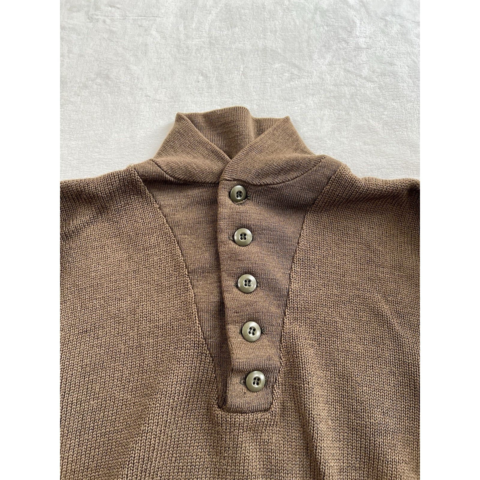 Vintage Jack Young Mens Medium 100% Wool Brown Olive Drab Shawl Butt Size US M / EU 48-50 / 2 - 2 Thumbnail