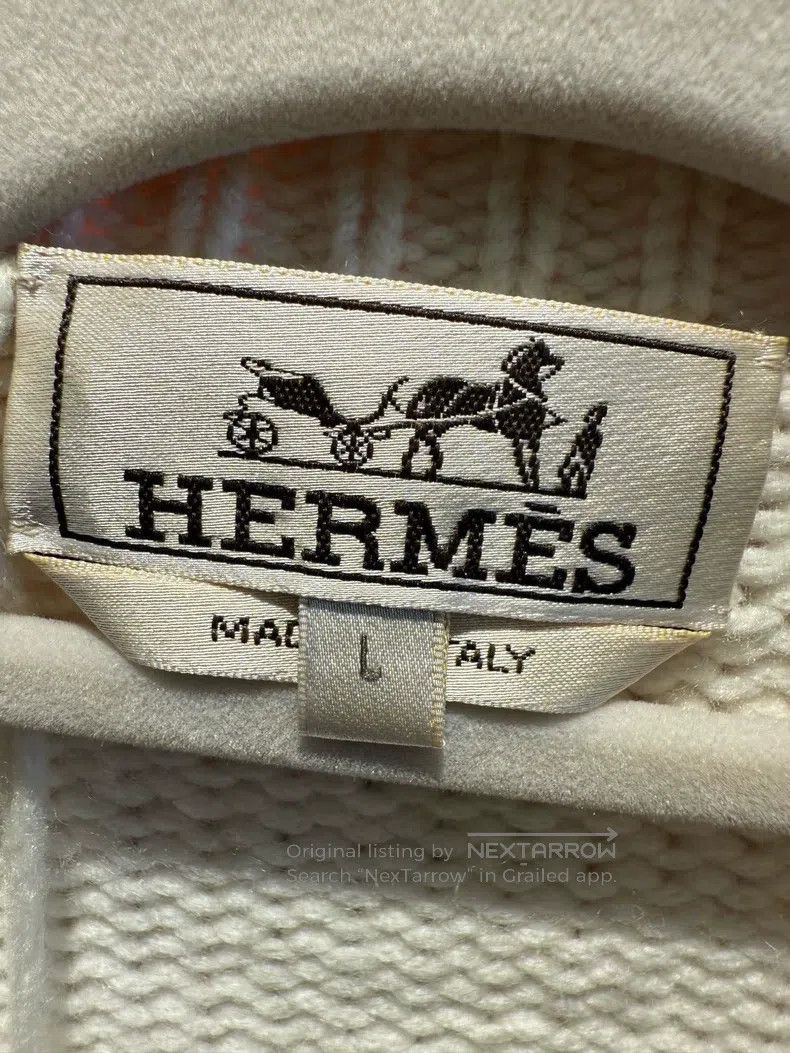 Hermes Hermes Men's Cashmere Sweater with Yellow Floral Handwork Size US L / EU 52-54 / 3 - 3 Thumbnail