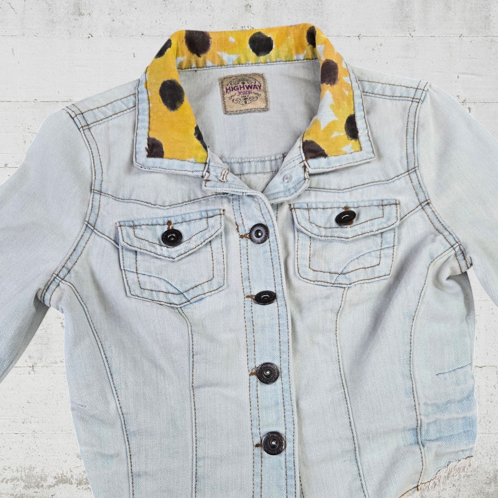 Vintage Y2K Acid Wash Hand Painted Denim Jacket Size Small Size S / US 4 / IT 40 - 4 Thumbnail