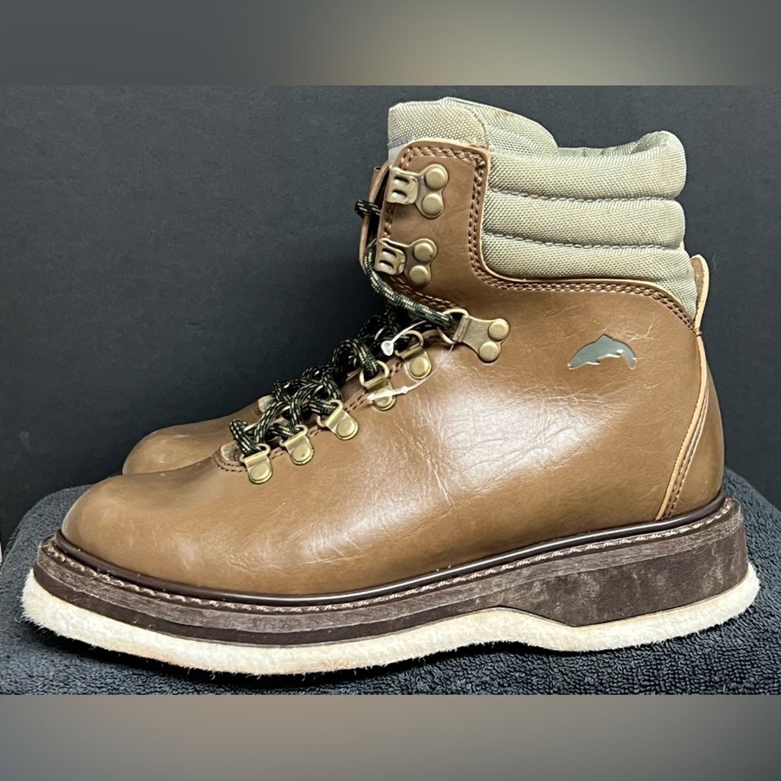 Simms Simms Freestone Fly Fishing Brown Leather Felt Wading Boot Size US 7 / EU 40 - 1 Thumbnail