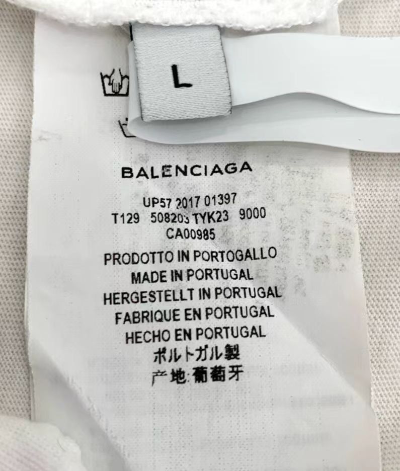 Balenciaga Balenciaga logo lock print round neck white cotton short s Size US L / EU 52-54 / 3 - 8 Thumbnail