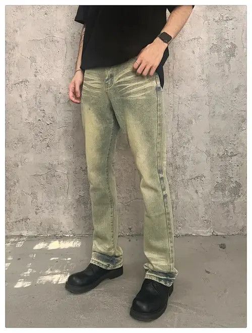 Jean punk washed faded grunge flared jeans Size US 32 / EU 48 - 1 Thumbnail