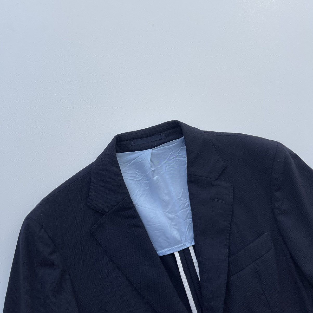 Hackett Hackett London Wool Blend Hopsack Two-Button Blazer Navy Size 48R - 3 Thumbnail